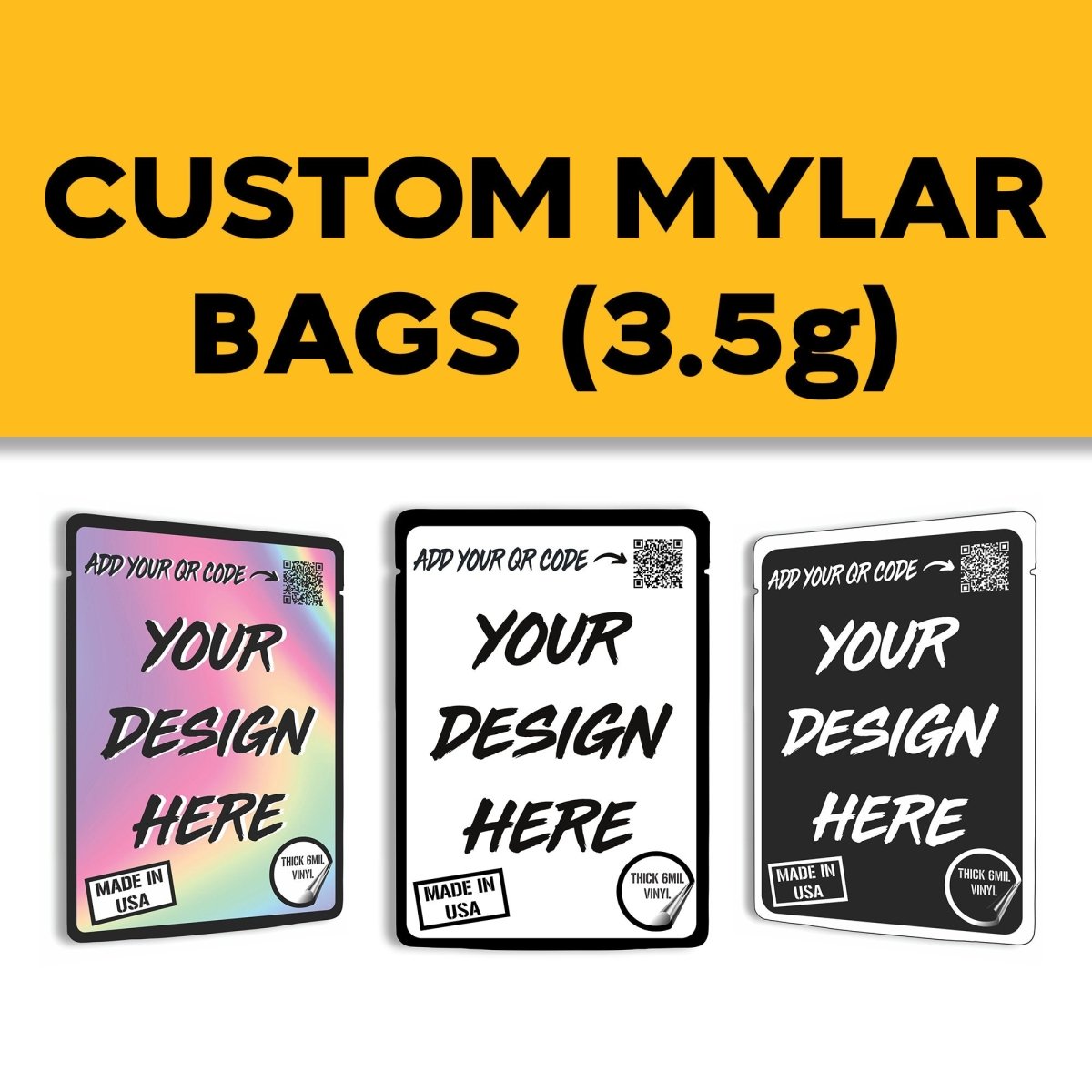 Custom Labeled Mylar bags 50PCS - Katady packaging