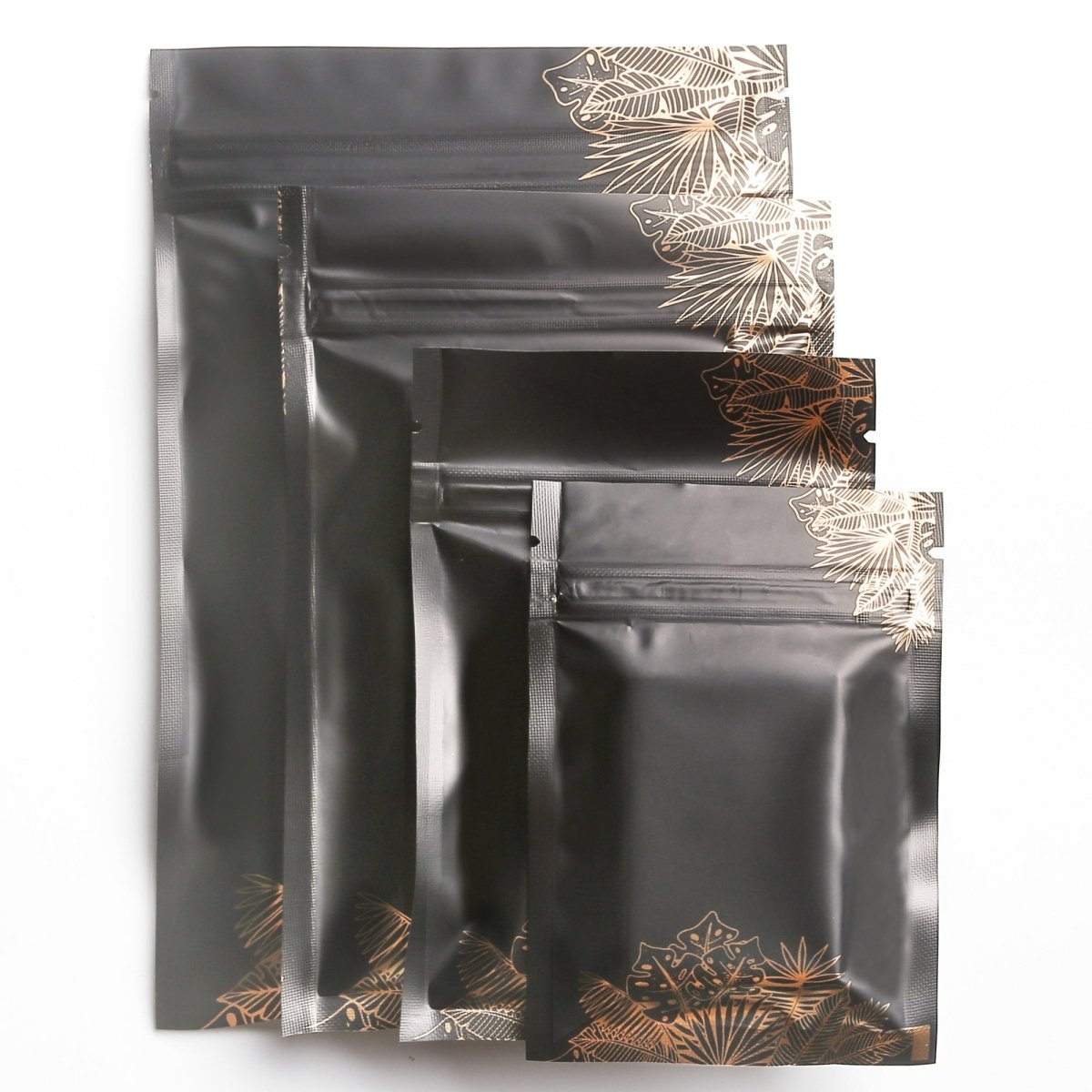 Blooming Black Gold Leaf Designed Foil Bags - Katady packaging