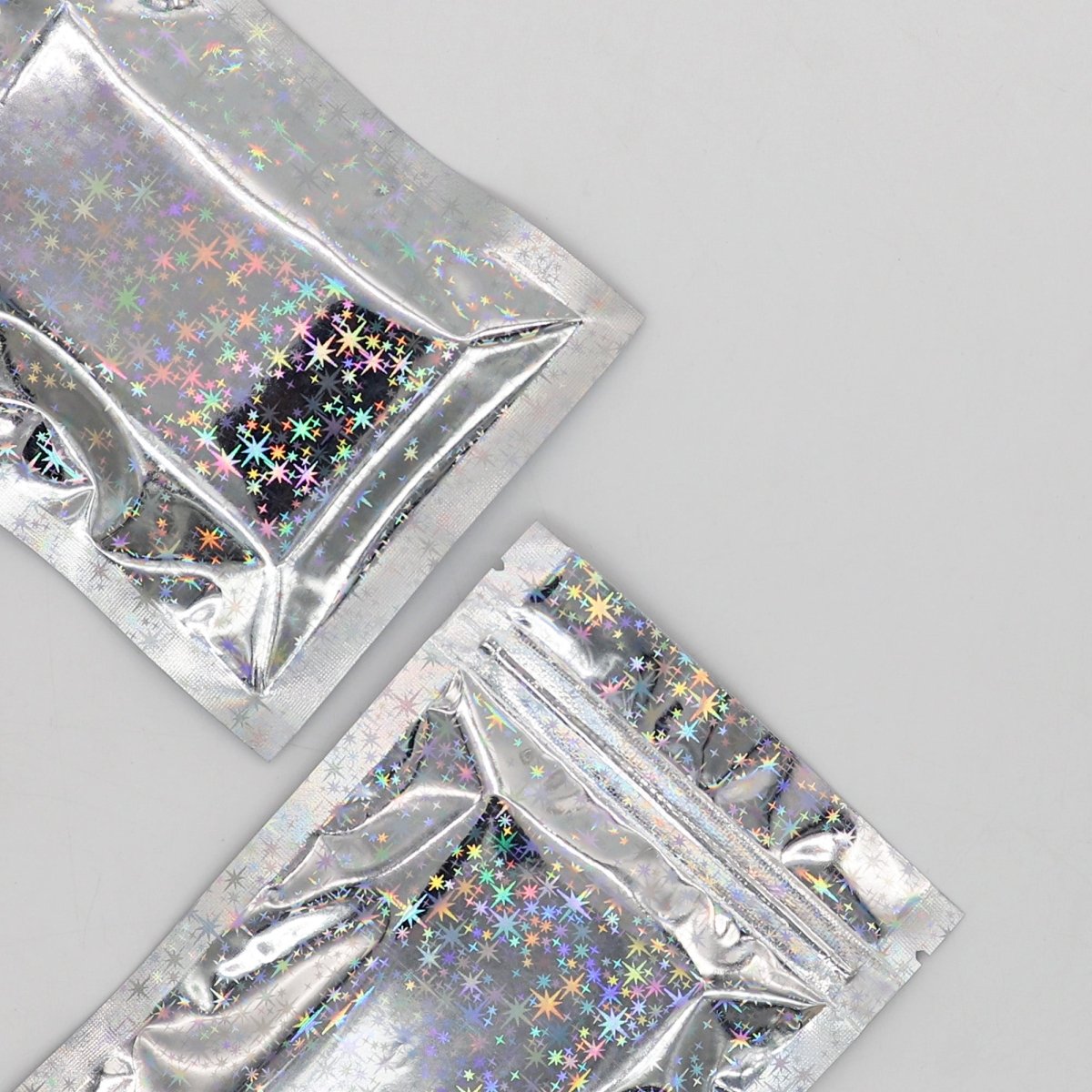 Diamond Holographic Glitter Mylar Flat Bags - Katady packaging