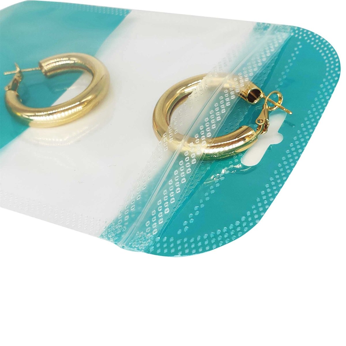 Glossy Clear Front and Half-Colored Design Bags with Butterfly Hang Hole - Katady packaging