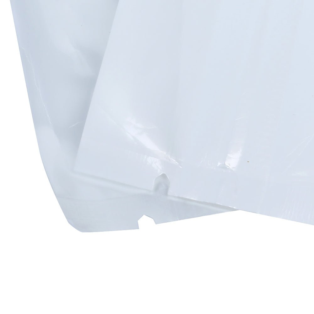 Glossy Clear Front and Half Polar White Polyethylene Flat Bags with Hang Hole - Katady packaging
