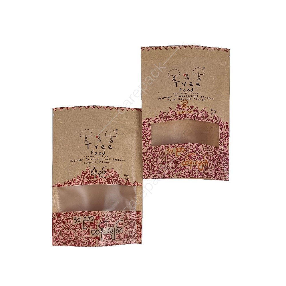 Quality food grade clear windows stand up pouch