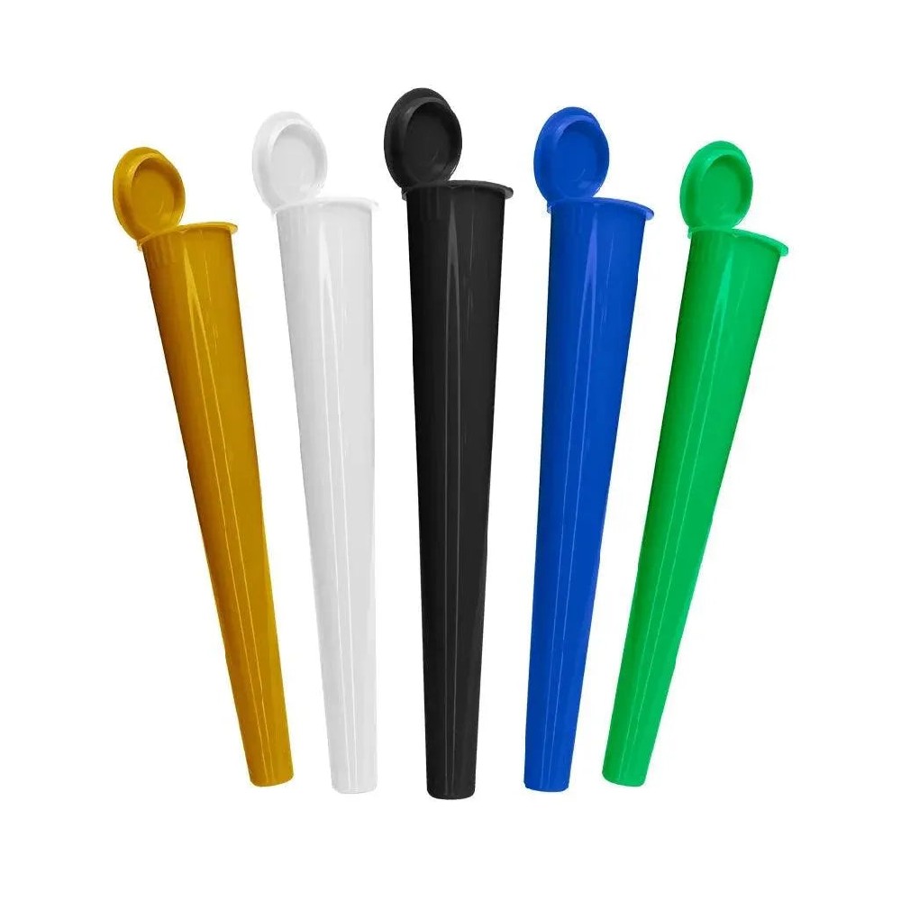 109 Mm Plastic Conical Pop Top Pre-roll Tube Assorted Colors