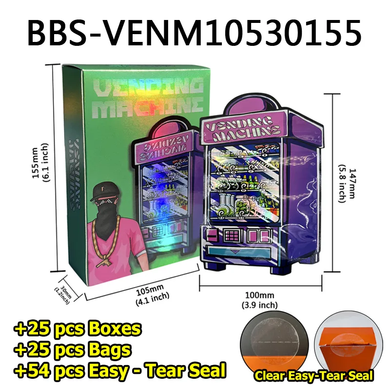 Empty 3.5g 7g 28g Smell Proof Resealable Die Cut