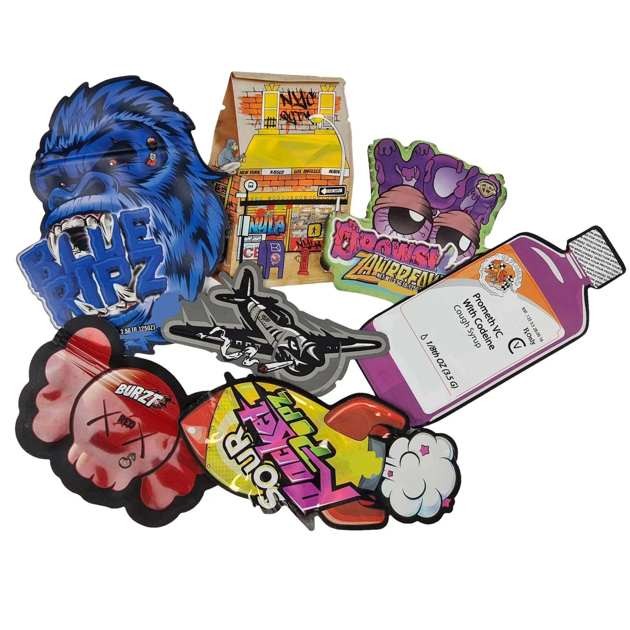 Holographic Finish Die Cut Special Shape Resealable Zipper Holographic Finish Die Cut Special Shape Resealable Zipper