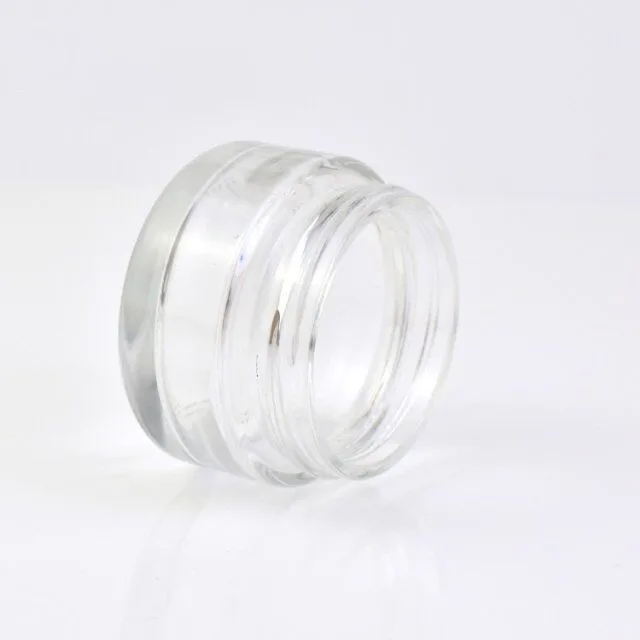 1Oz Child Resistant Stash Side Clear Round Type Glass Jar 1Oz Child Resistant Stash Side Clear Round Type Glass Jar