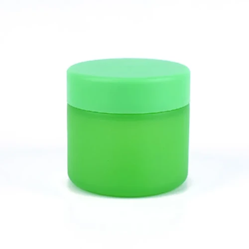 Green color child resistant glass jar Green color child resistant glass jar
