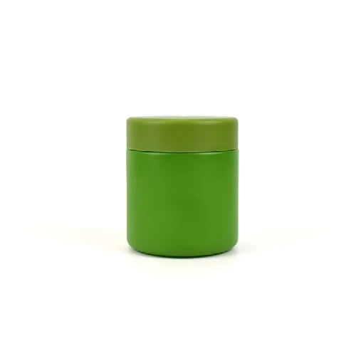 Green color child resistant glass jar Green color child resistant glass jar