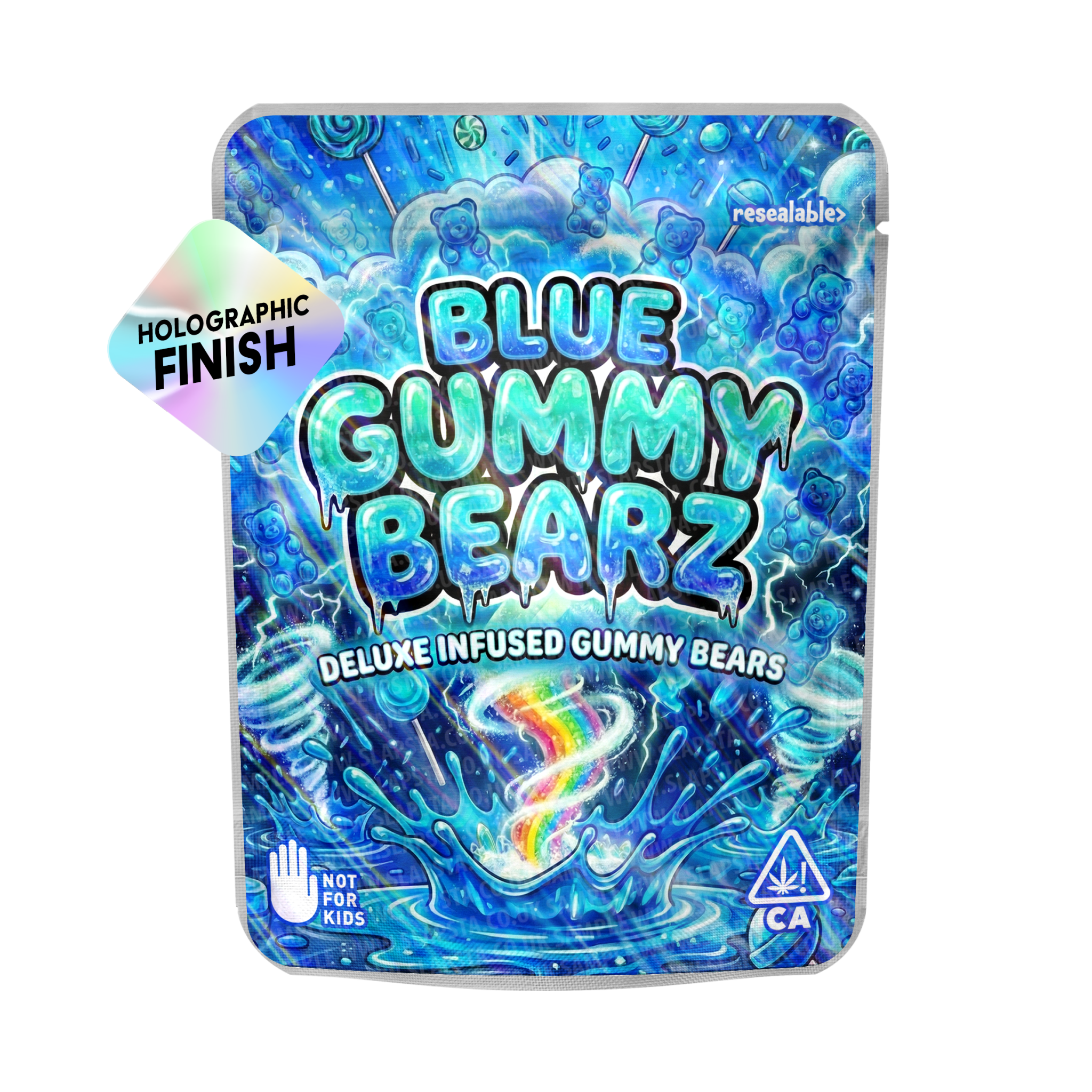 Blue Gummy Bearz Mylar Sticker Packs Blue Gummy Bearz Mylar Sticker Packs
