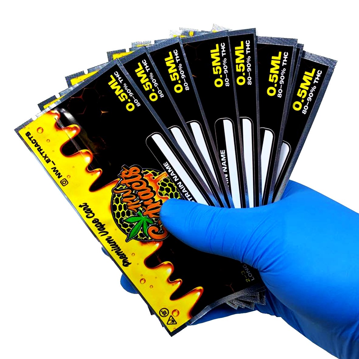 Custom Vape Device / Pre-Roll Mylar Sticker Bags Custom Vape Device / Pre-Roll Mylar Sticker Bags