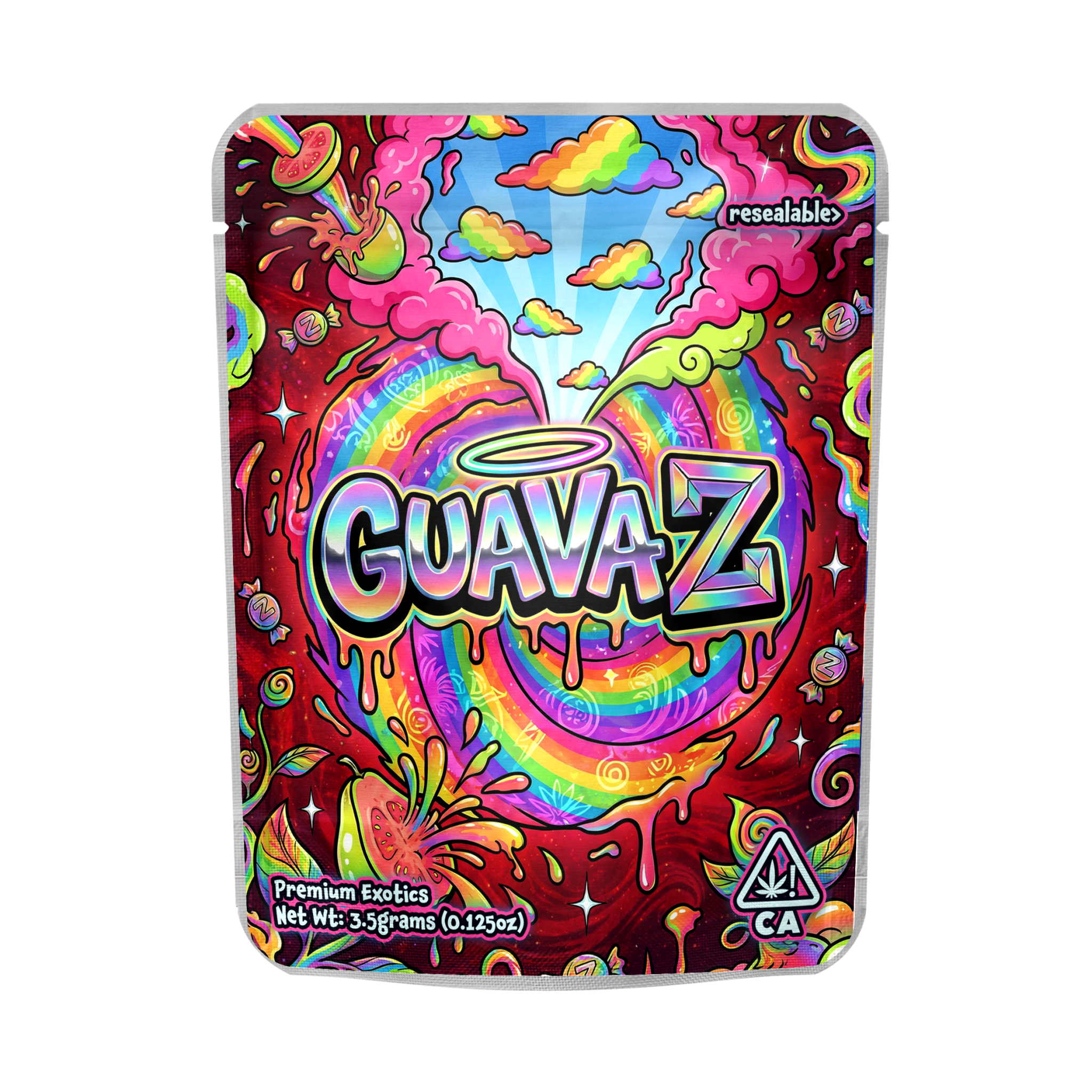 GuavaZ Mylar Pouches Pre-Labeled GuavaZ Mylar Pouches Pre-Labeled