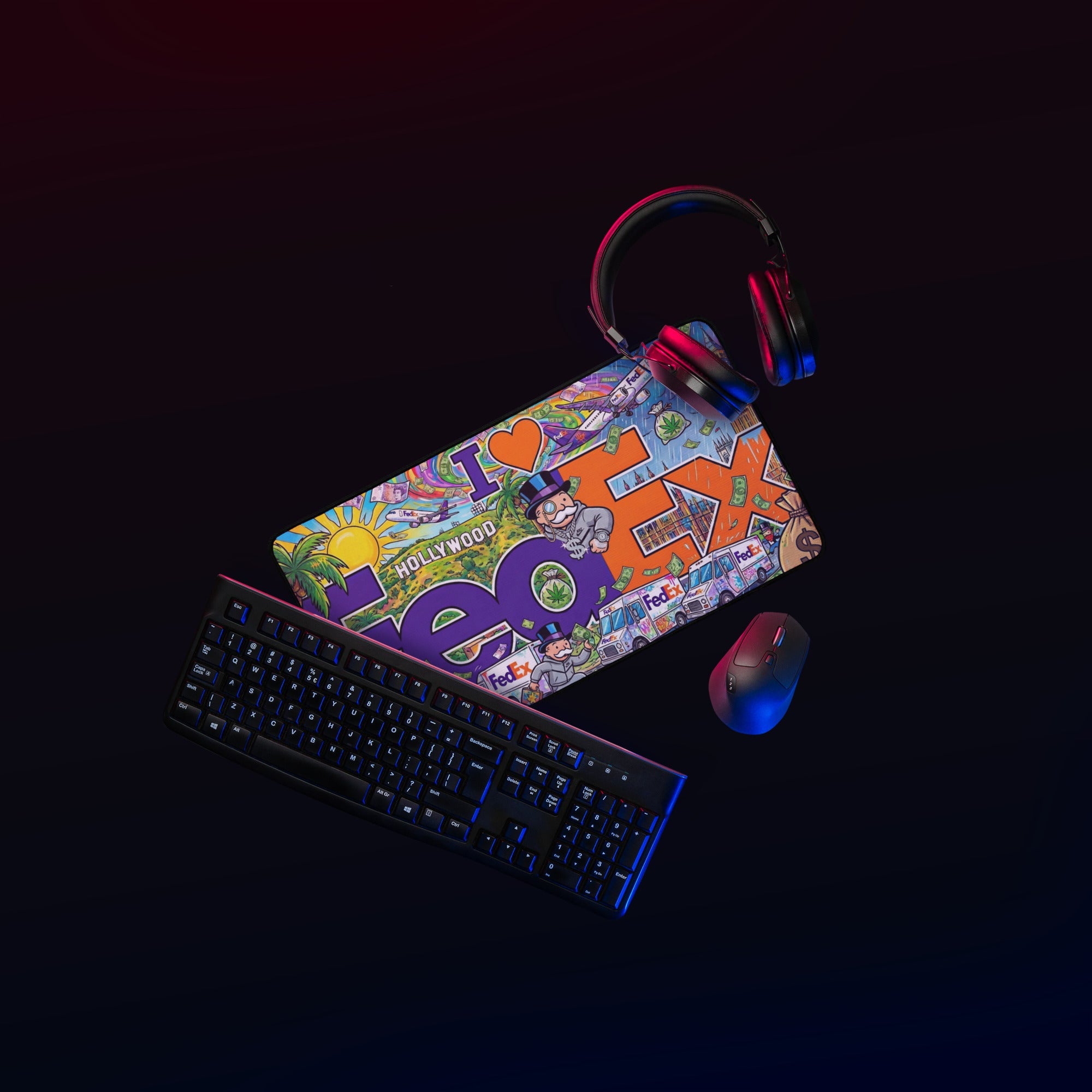 I Love FedEx Desk mat I Love FedEx Desk mat