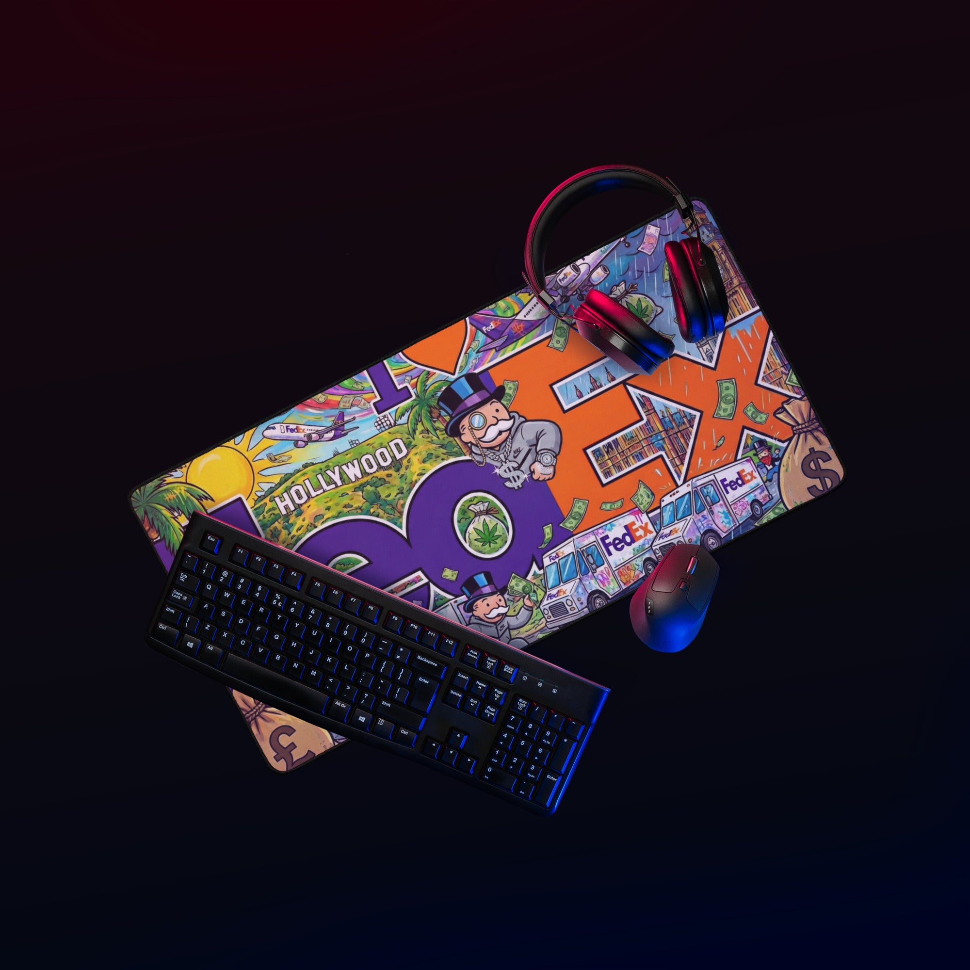 I Love FedEx Desk mat I Love FedEx Desk mat