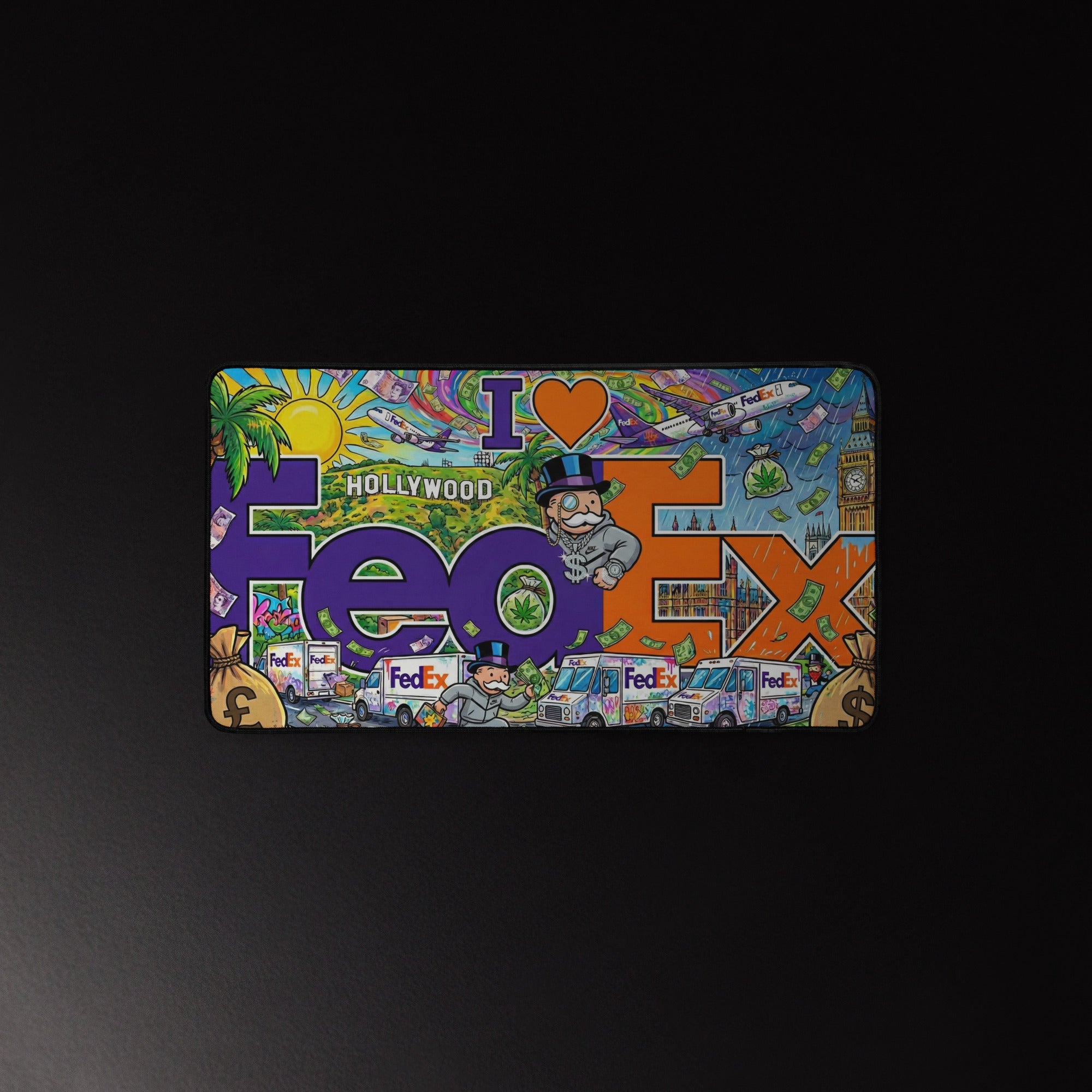 I Love FedEx Desk mat I Love FedEx Desk mat