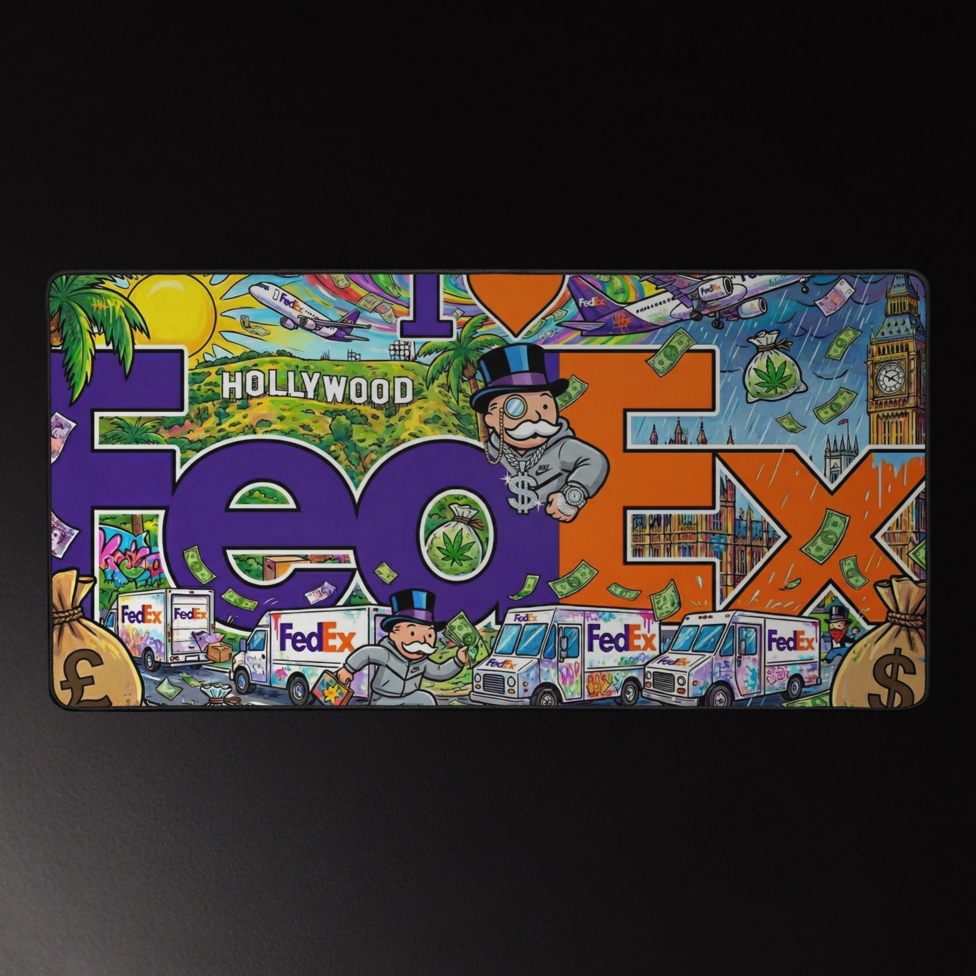 I Love FedEx Desk mat I Love FedEx Desk mat