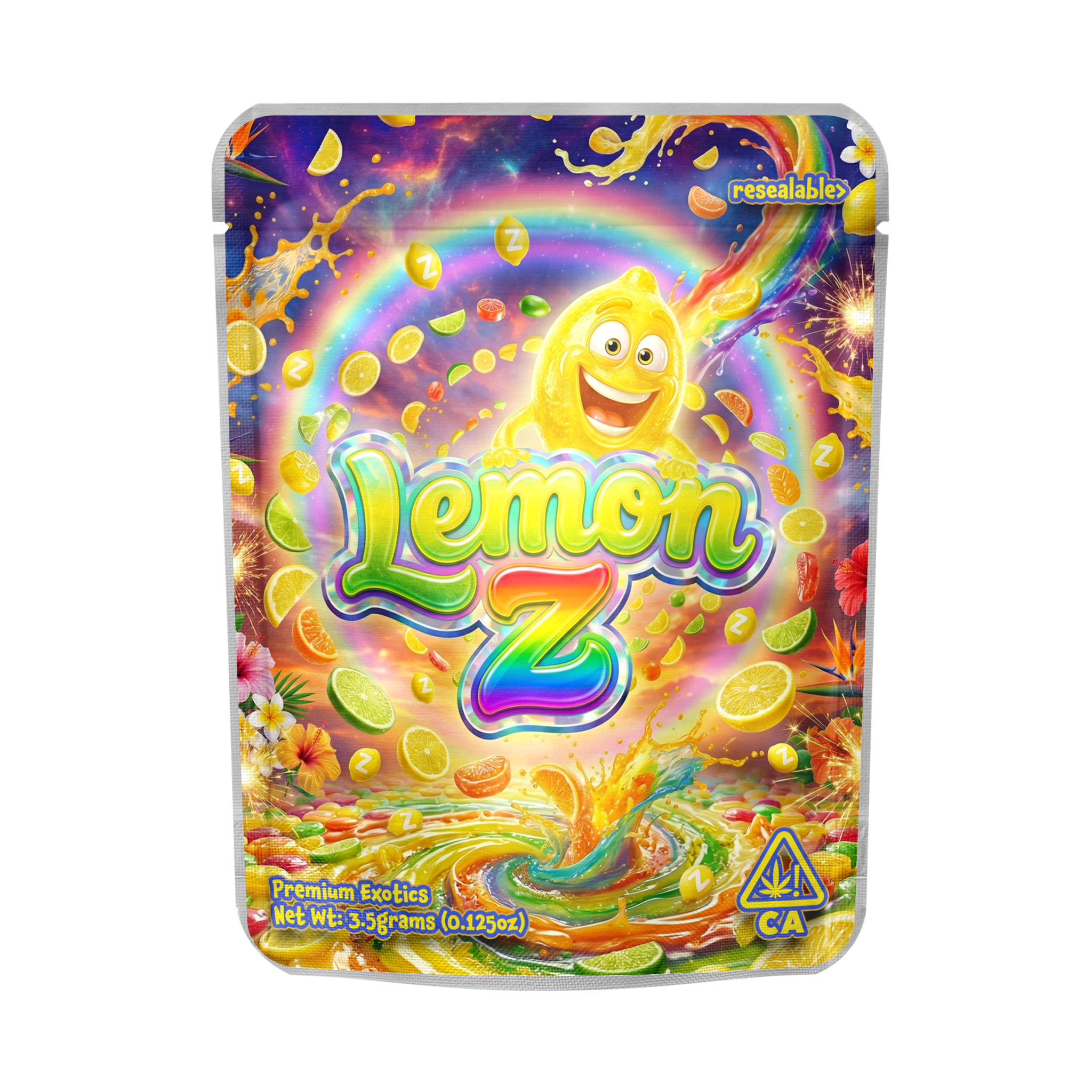 Lemon Z Mylar Pouches Pre-Labeled Lemon Z Mylar Pouches Pre-Labeled