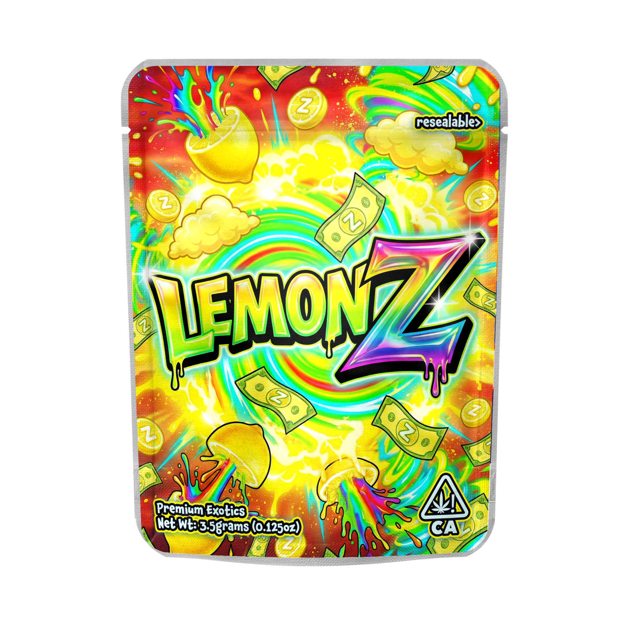 Lemon Z Mylar Pouches Pre-Labeled Lemon Z Mylar Pouches Pre-Labeled
