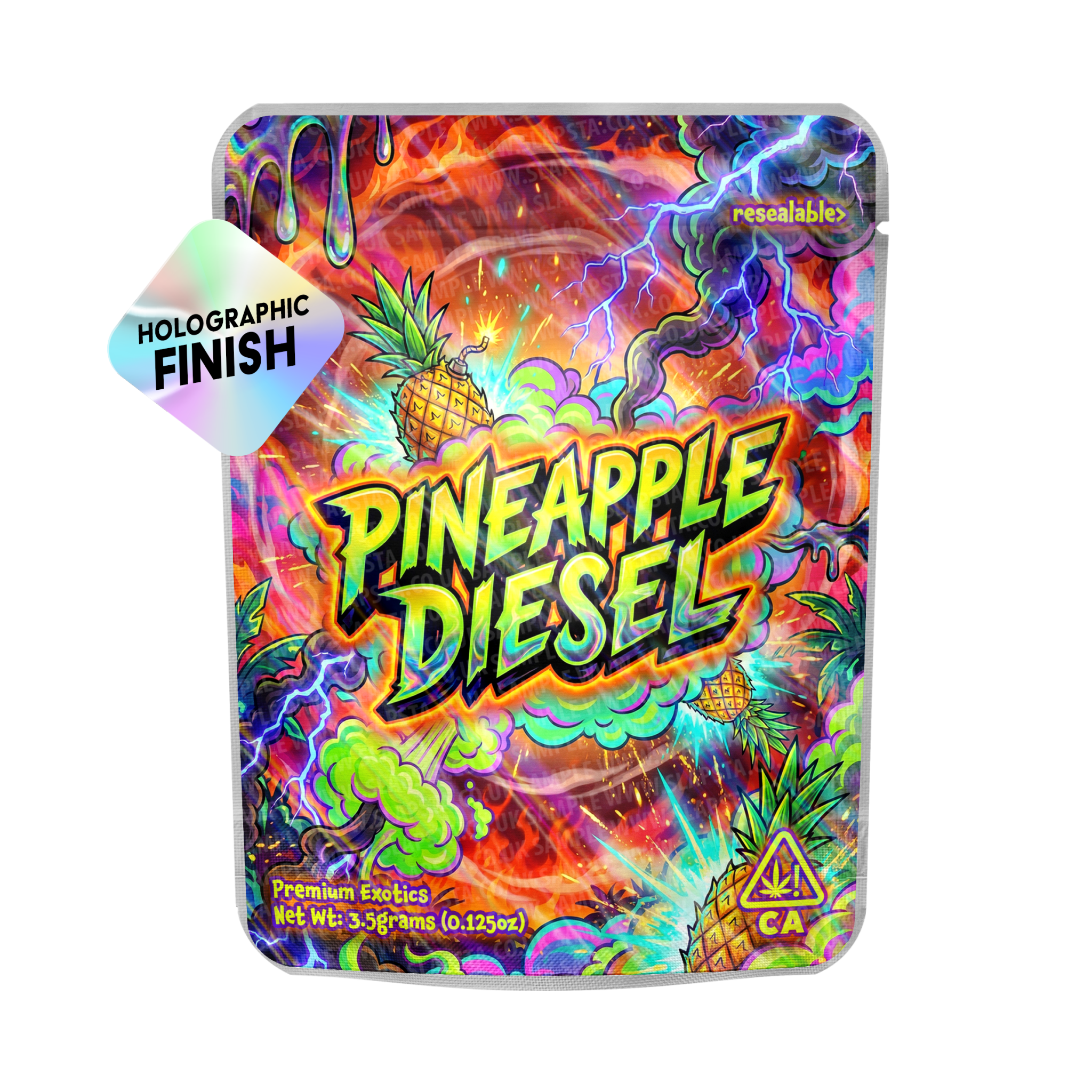 Pineapple Diesel Mylar Sticker Packs Pineapple Diesel Mylar Sticker Packs