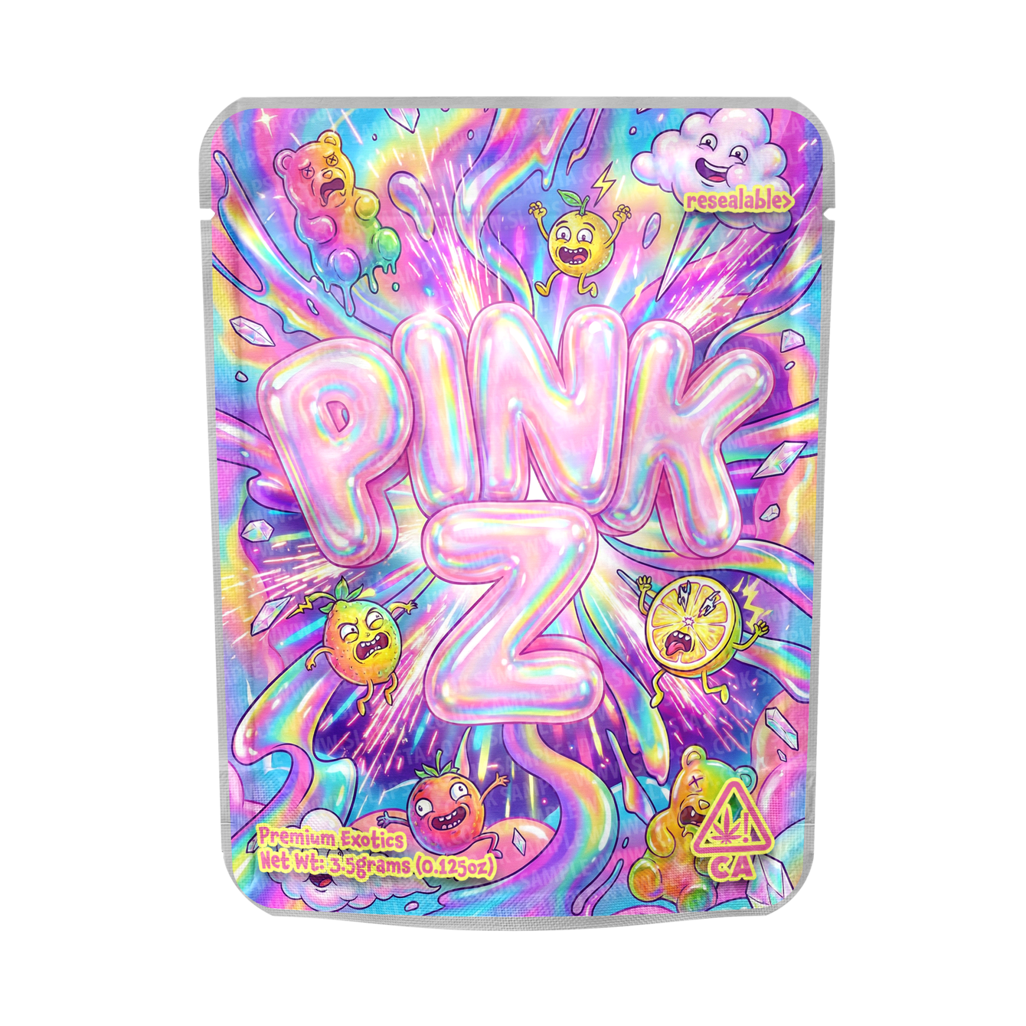 Pink Z Mylar Pouches Pre-Labeled Pink Z Mylar Pouches Pre-Labeled