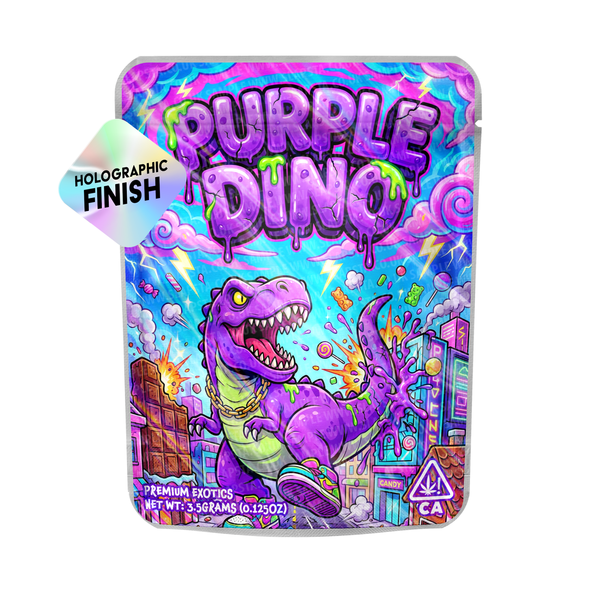 Purple Dino Mylar Sticker Packs Purple Dino Mylar Sticker Packs