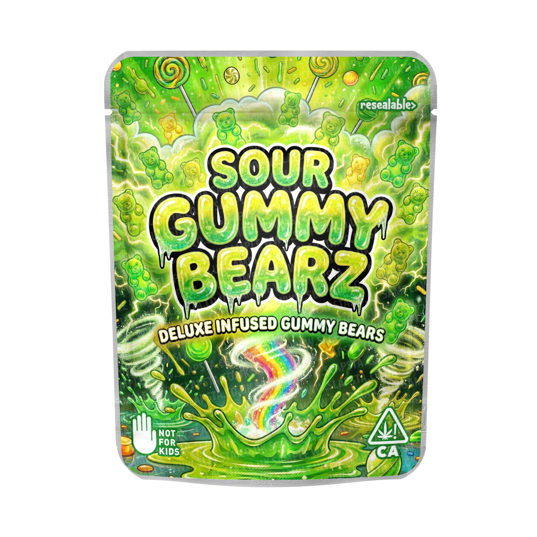 Sour Gummy Bearz Mylar Sticker Packs Sour Gummy Bearz Mylar Sticker Packs