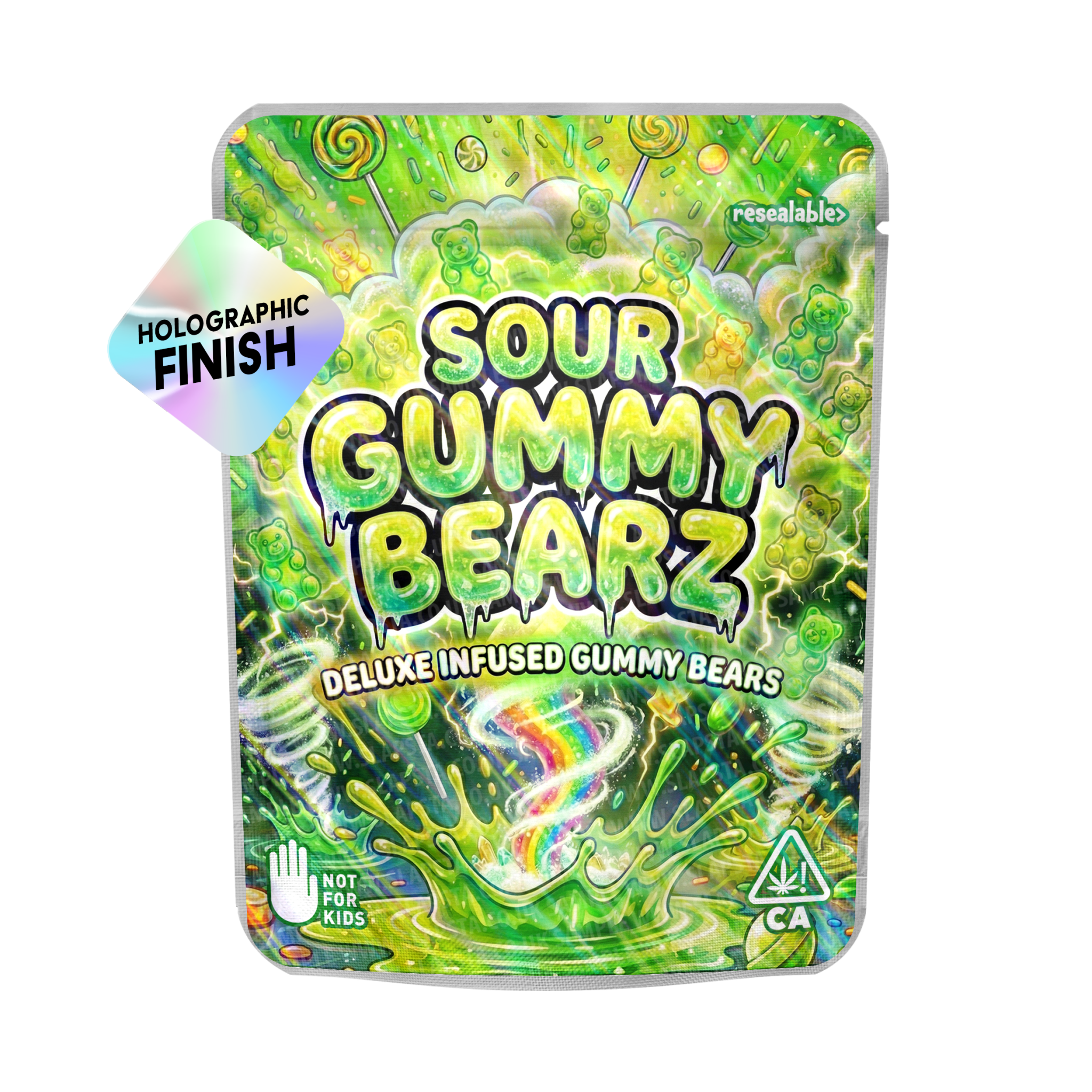 Sour Gummy Bearz Mylar Sticker Packs Sour Gummy Bearz Mylar Sticker Packs