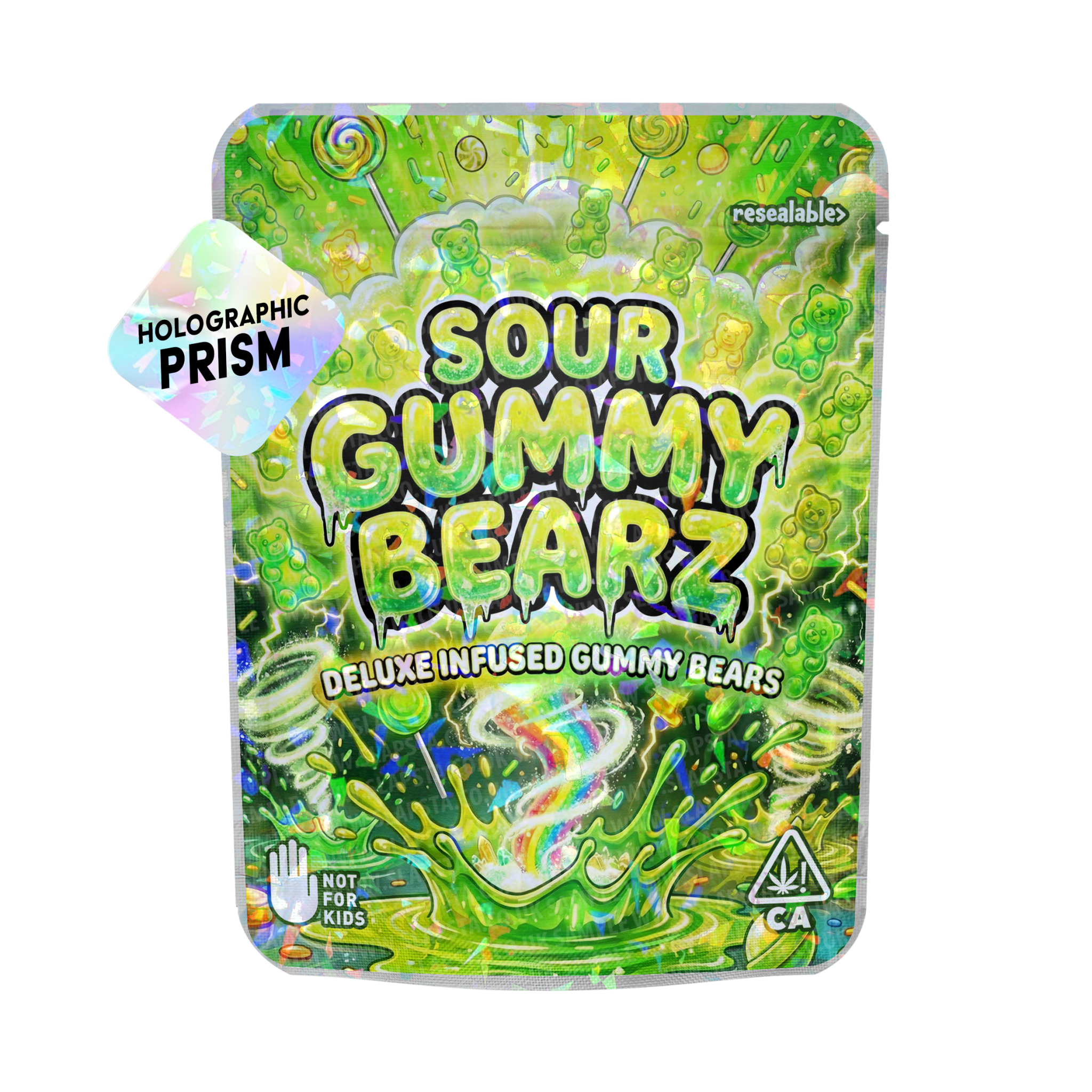 Sour Gummy Bearz Mylar Sticker Packs Sour Gummy Bearz Mylar Sticker Packs