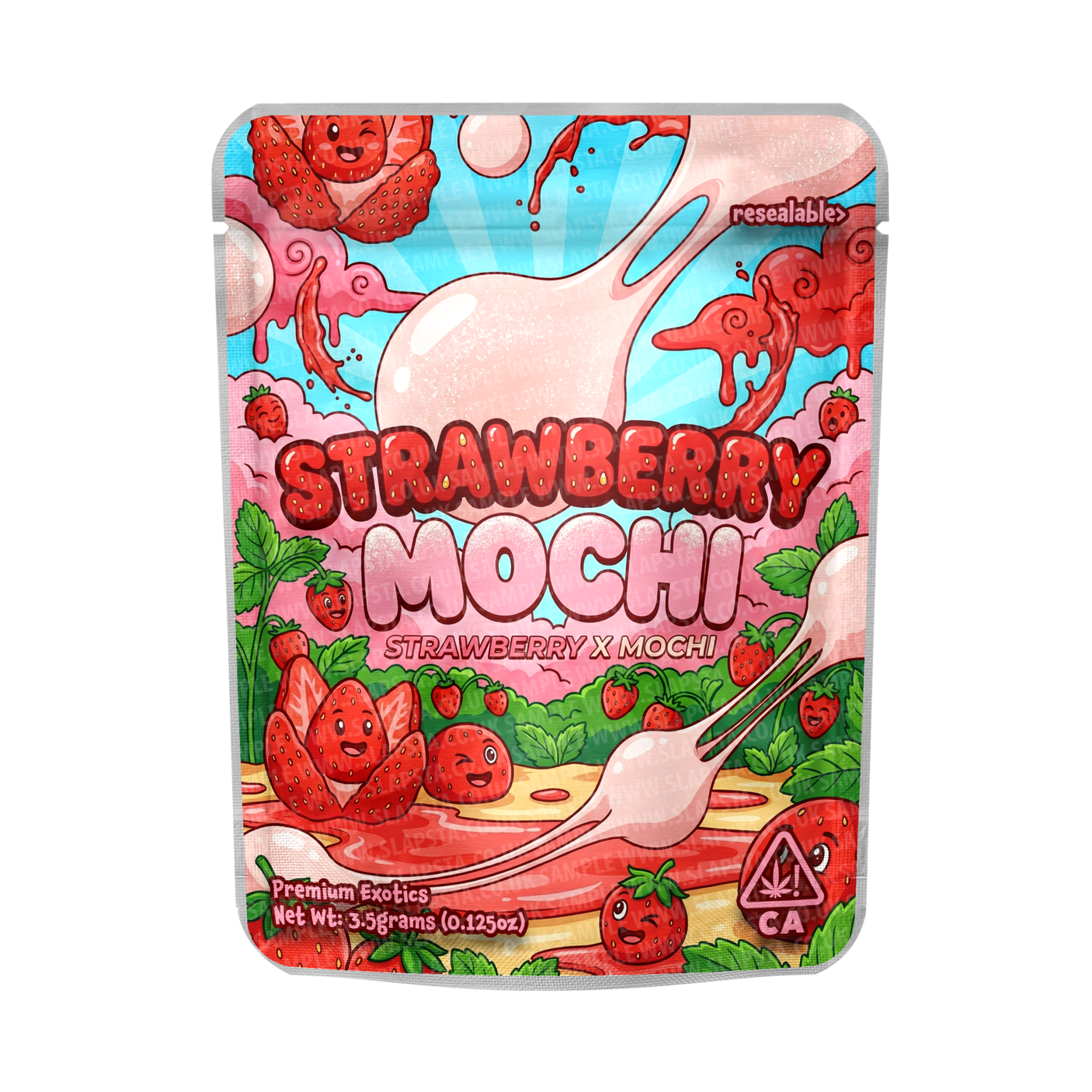 Strawberry Mochi Mylar Sticker Packs Strawberry Mochi Mylar Sticker Packs