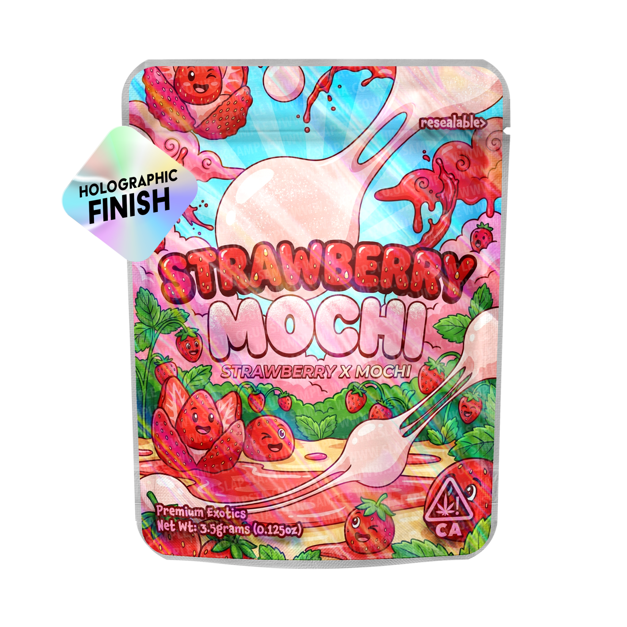 Strawberry Mochi Mylar Sticker Packs Strawberry Mochi Mylar Sticker Packs