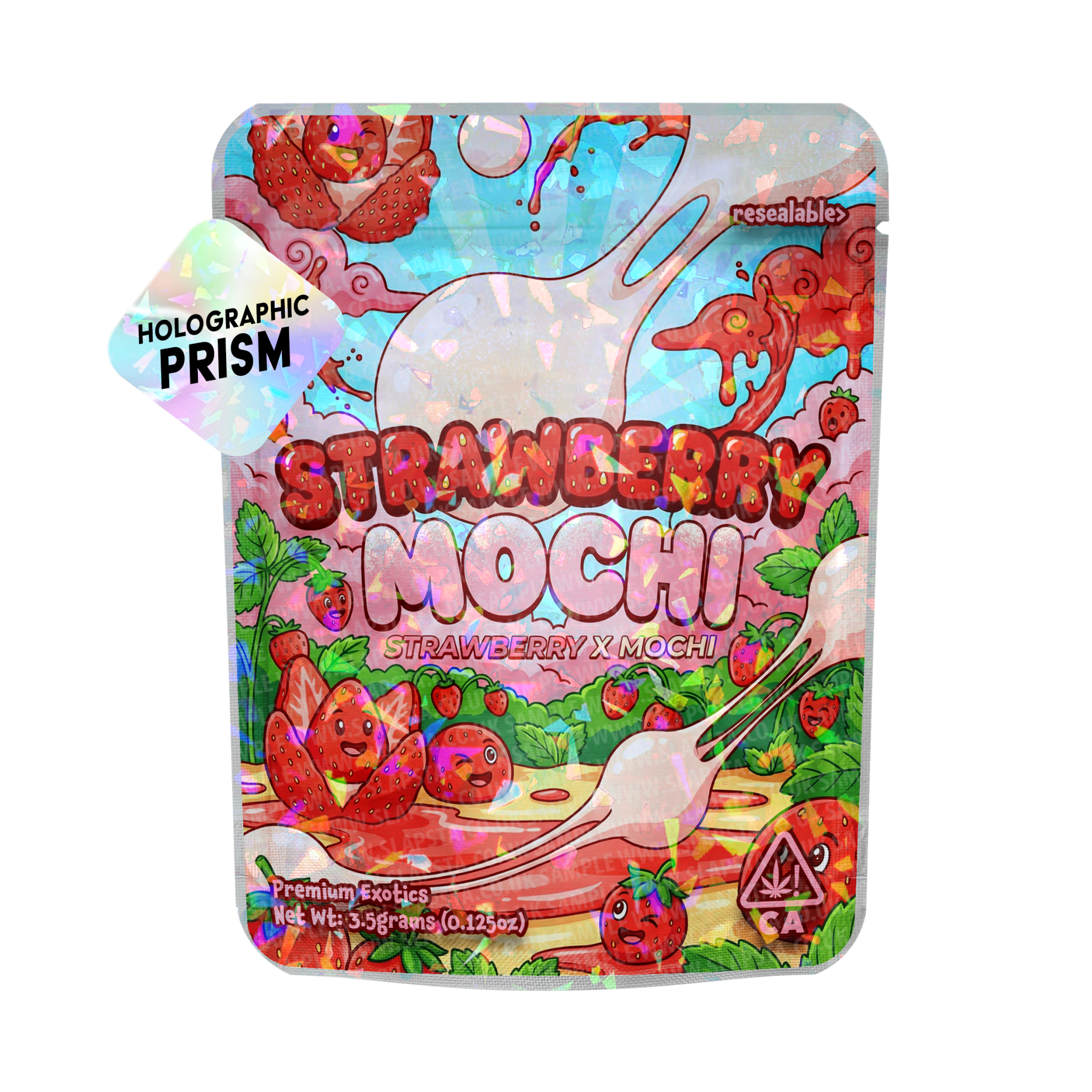 Strawberry Mochi Mylar Sticker Packs Strawberry Mochi Mylar Sticker Packs