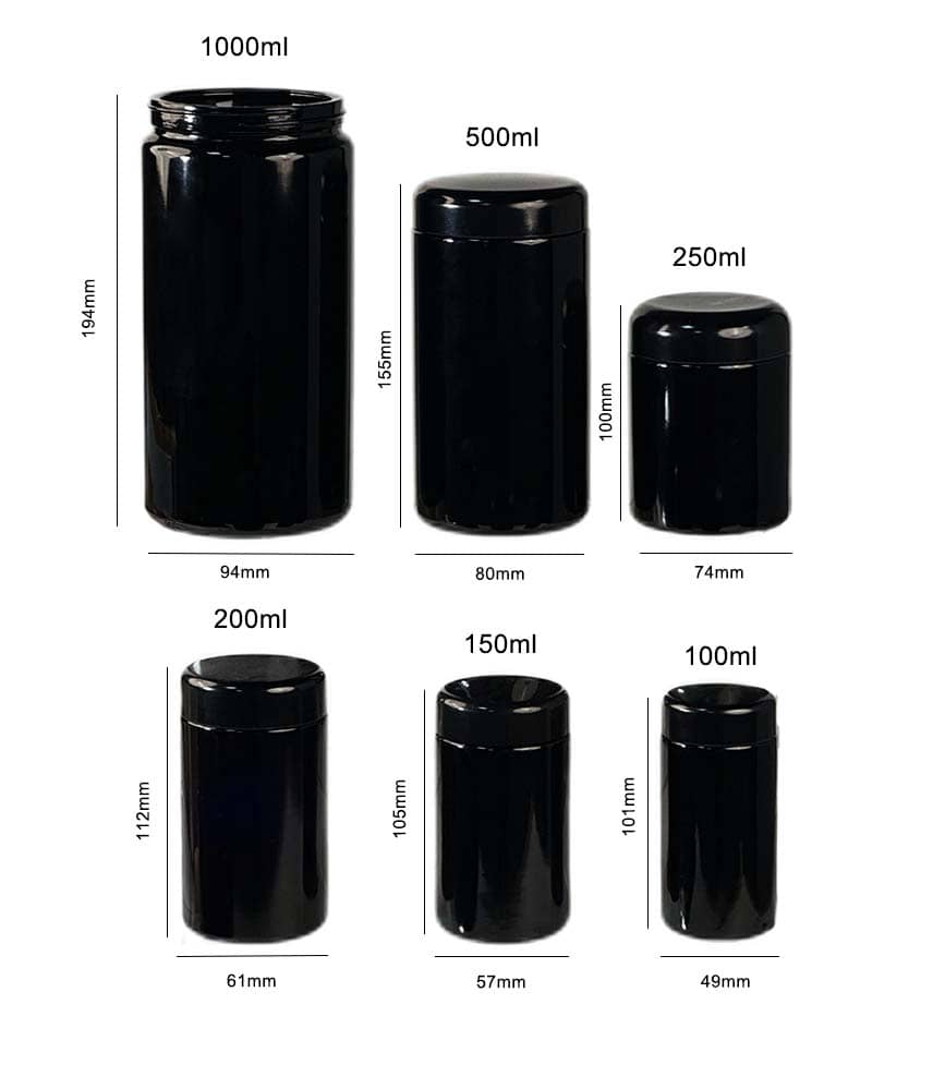 UV Miron Glass Jars 100ml (7 grams) UV Miron Glass Jars 100ml (7 grams)