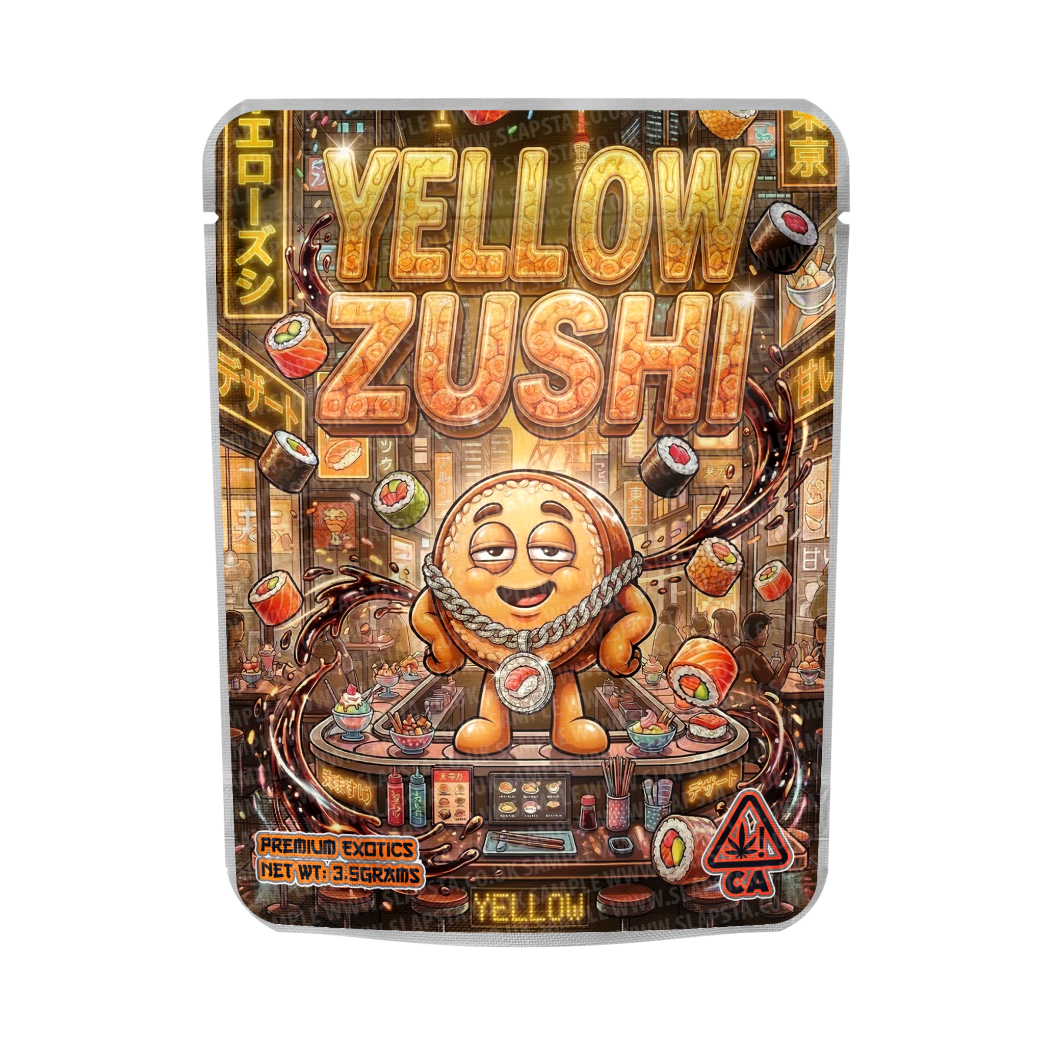 Yellow Zushi Mylar Sticker Packs Yellow Zushi Mylar Sticker Packs