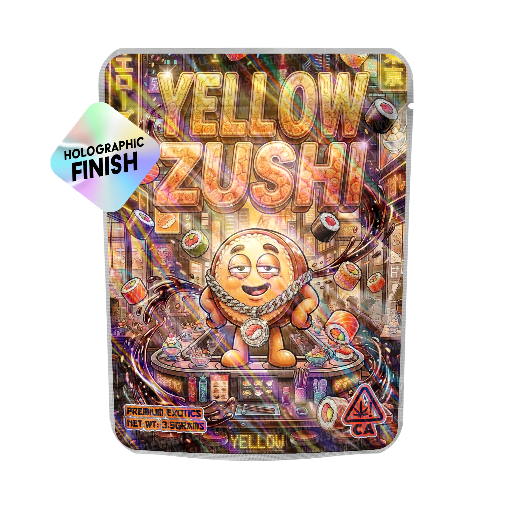 Yellow Zushi Mylar Sticker Packs Yellow Zushi Mylar Sticker Packs