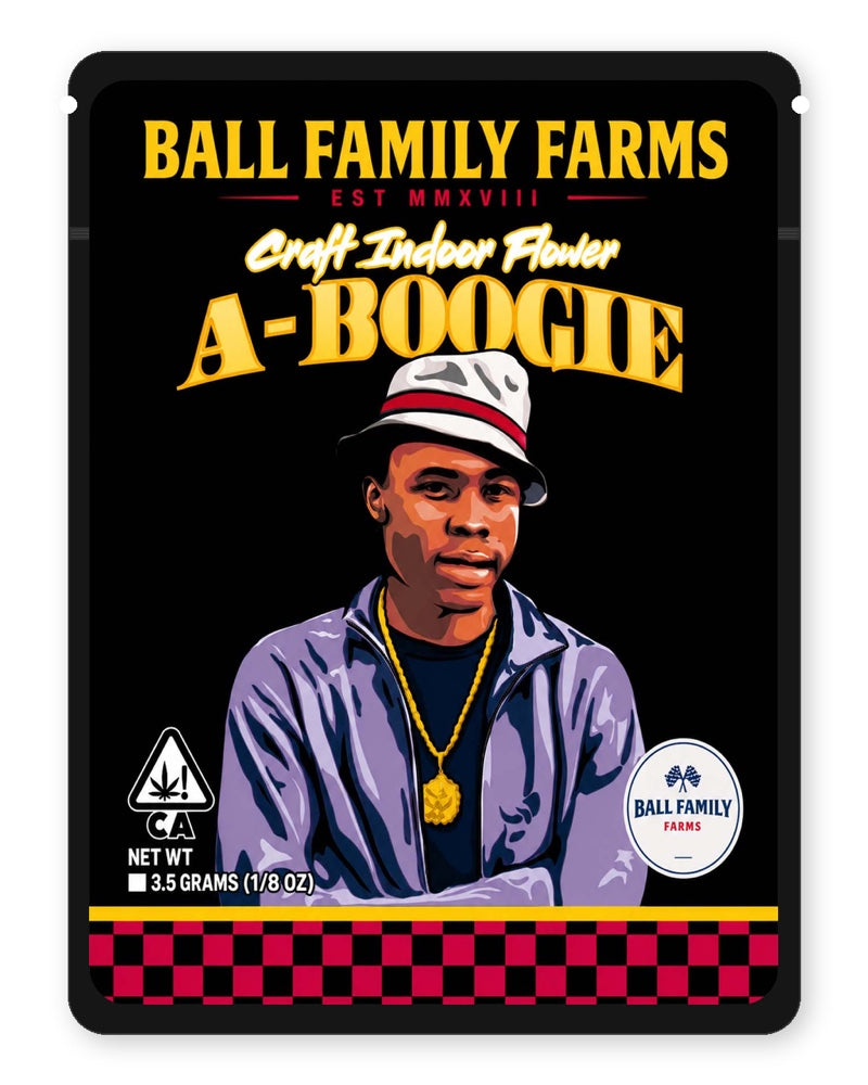 A-Boogie 3.5g Mylar Sticker Bags Ball Family Farms A-Boogie 3.5g Mylar Sticker Bags Ball Family Farms