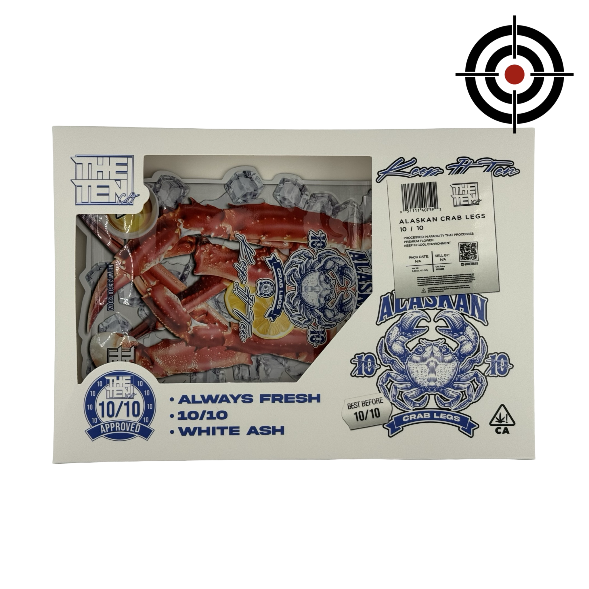 Alaskan Crab Legs 3.5g Mylar Bags & Boxes The Ten Co (25