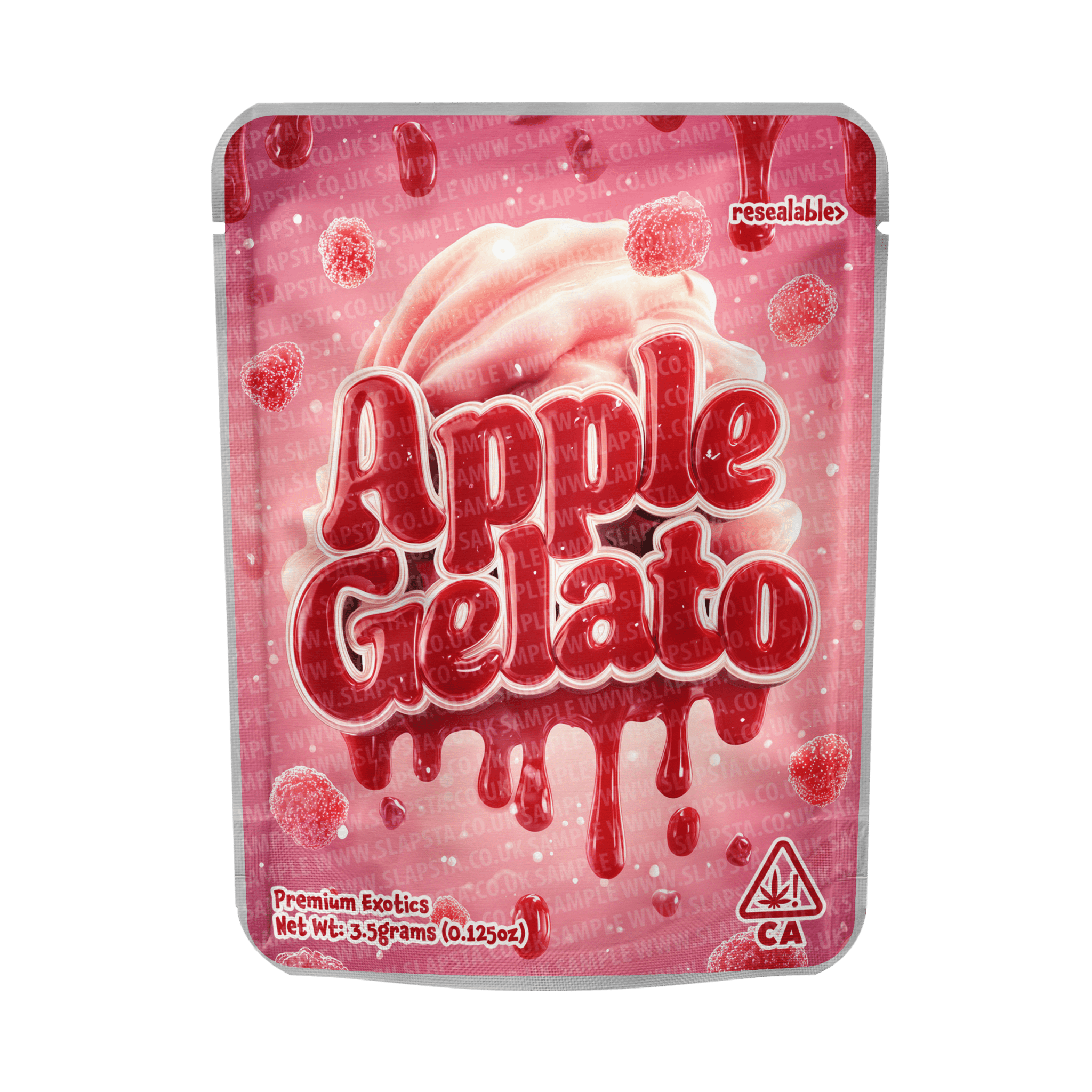 Apple Gelato Mylar Pouches Pre-Labeled Apple Gelato Mylar Pouches Pre-Labeled