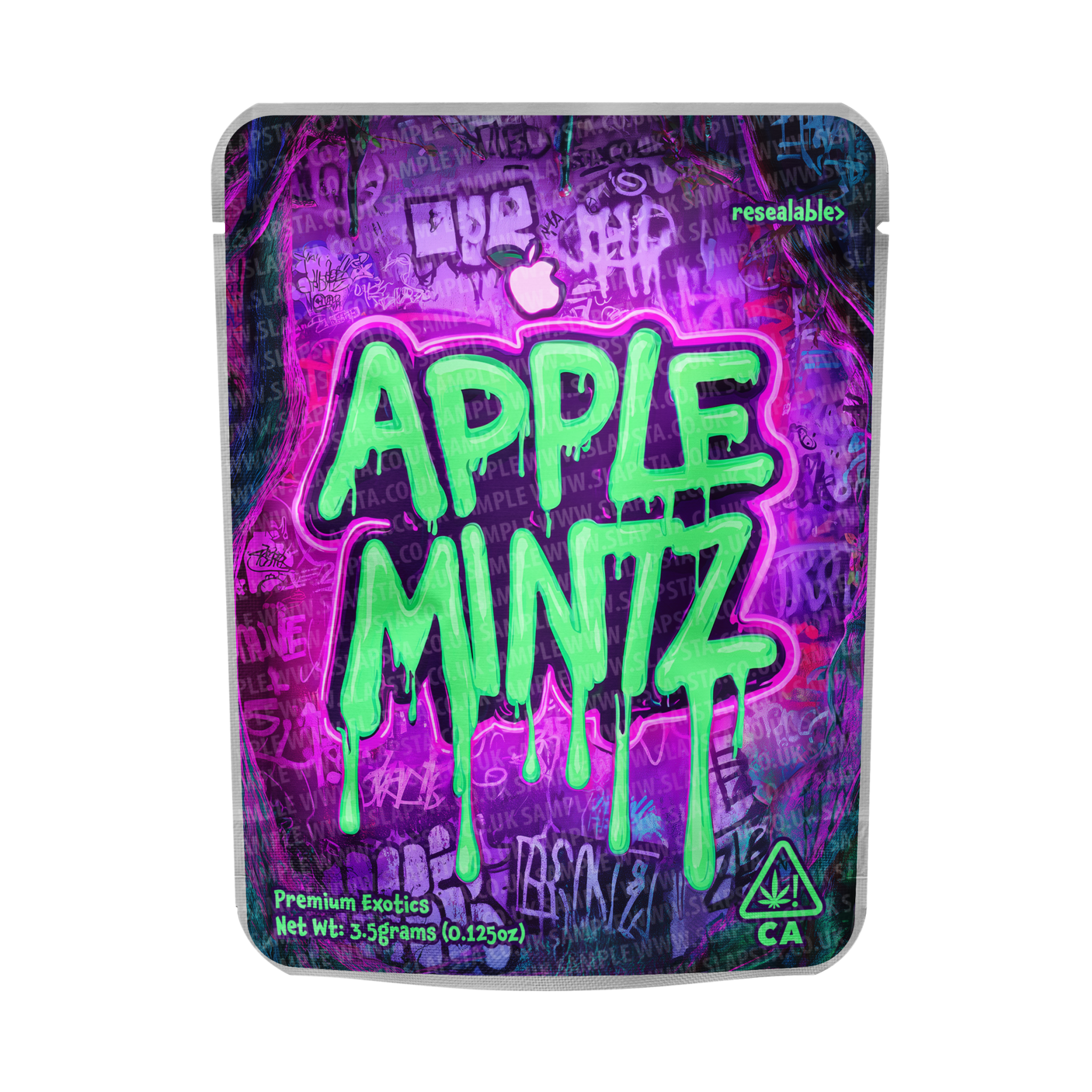 Apple Mintz Mylar Pouches Pre-Labeled Apple Mintz Mylar Pouches Pre-Labeled
