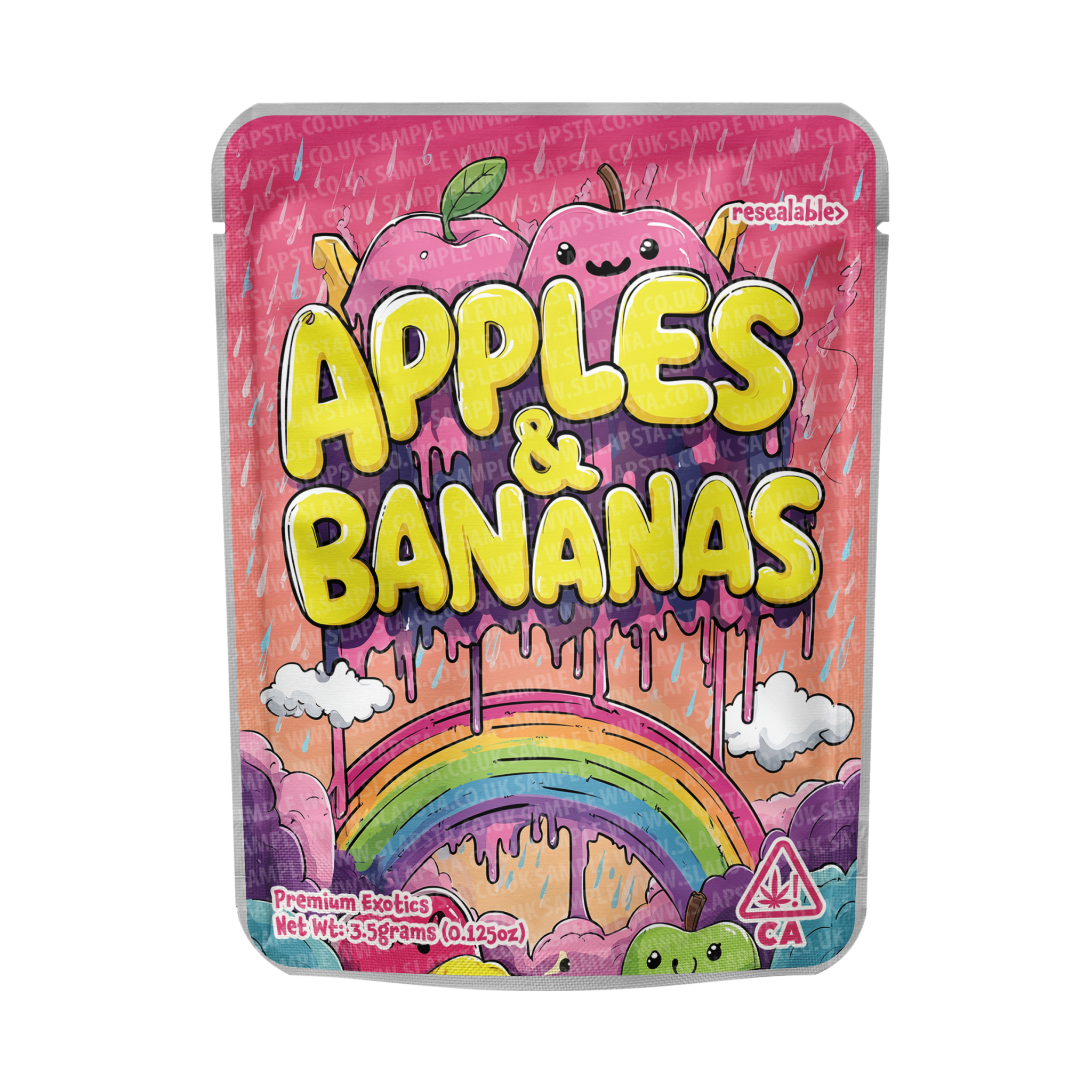 Apples And Bananas Mylar Pouches Pre-Labeled Apples And Bananas Mylar Pouches Pre-Labeled