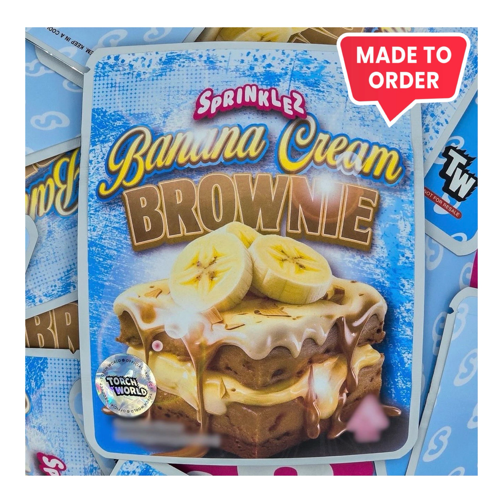 Banana Cream Brownie 3.5g Mylar Bags Sprinklez Torch World Banana Cream Brownie 3.5g Mylar Bags Sprinklez Torch World