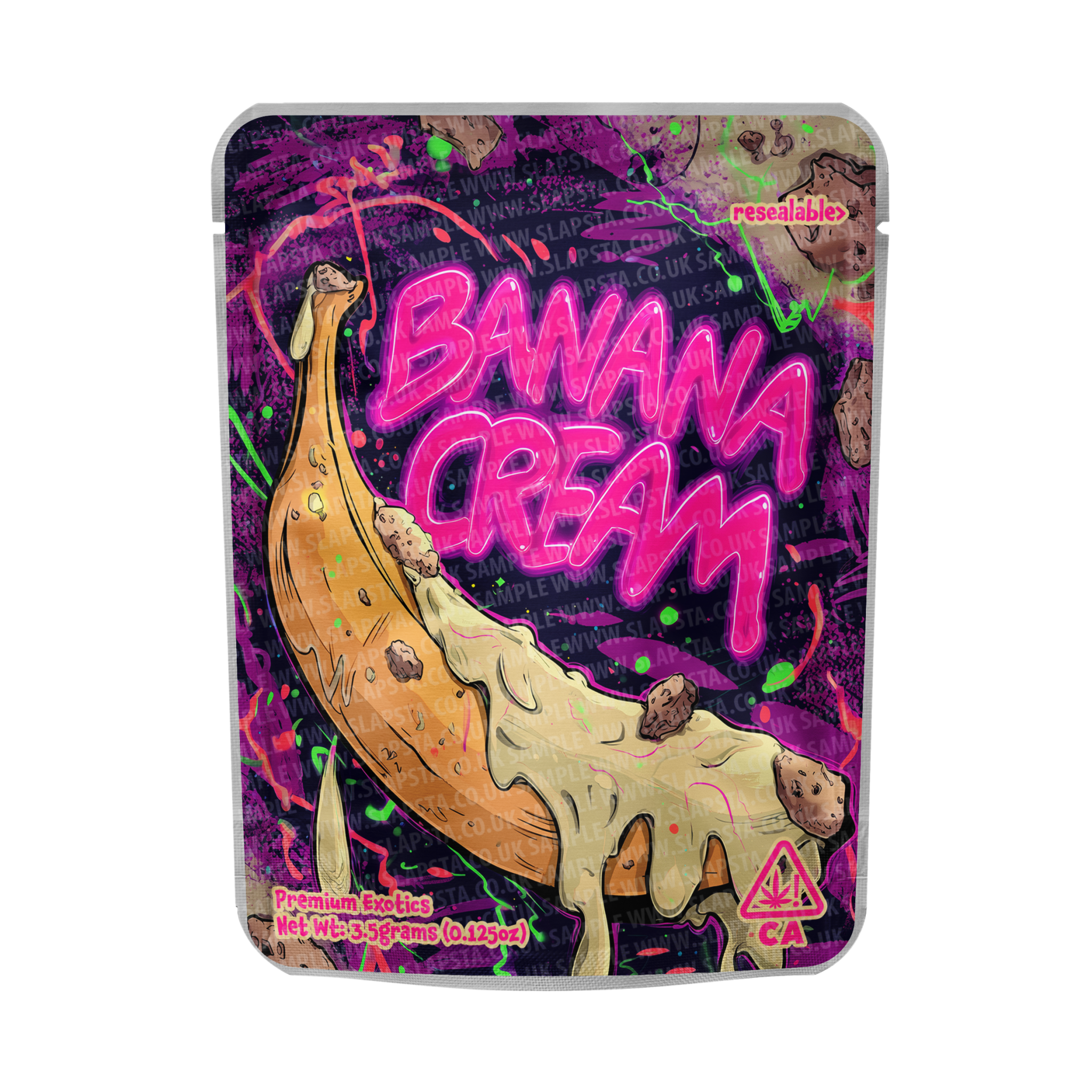 Banana Cream Mylar Pouches Pre-Labeled Banana Cream Mylar Pouches Pre-Labeled