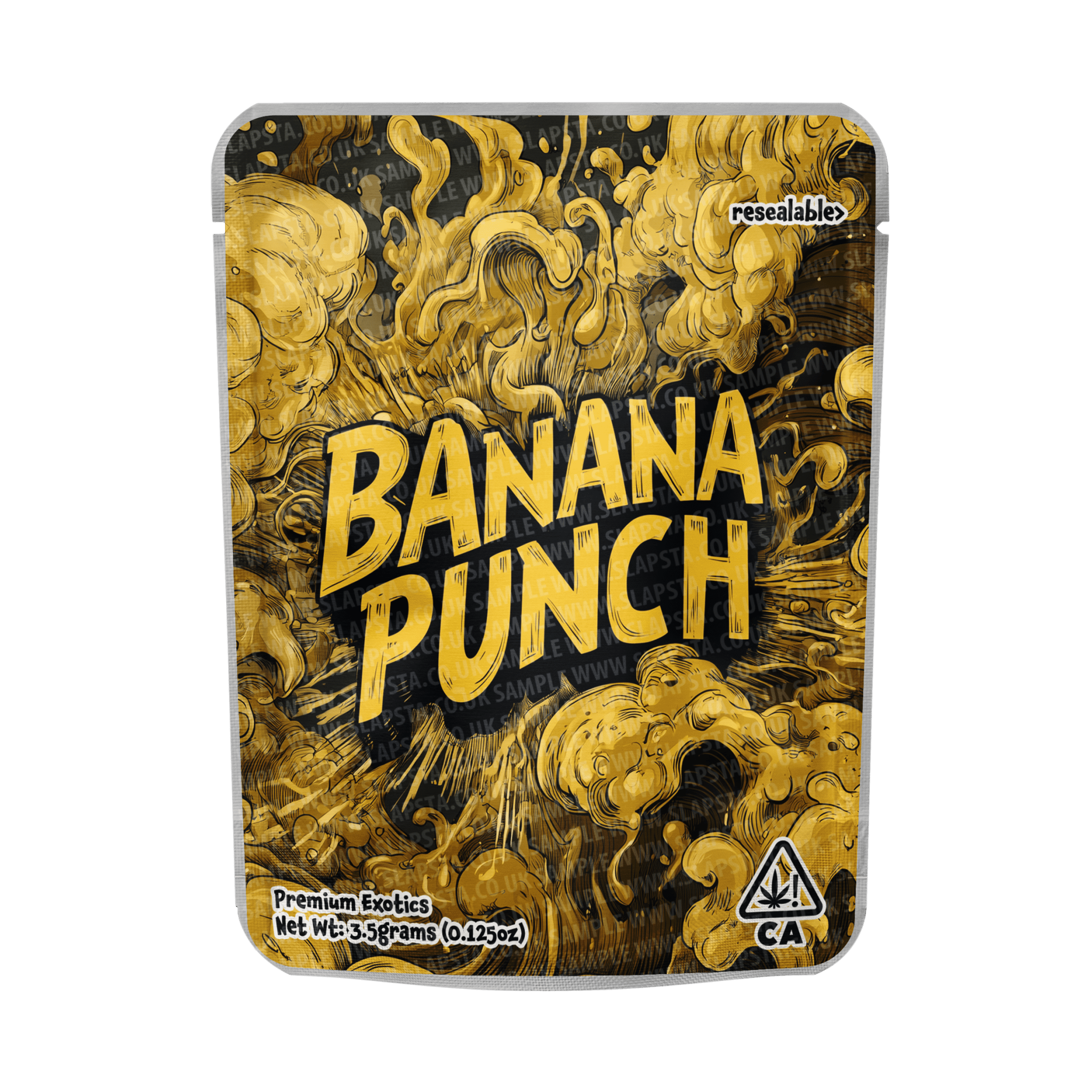 Banana Punch Mylar Pouches Pre-Labeled Banana Punch Mylar Pouches Pre-Labeled