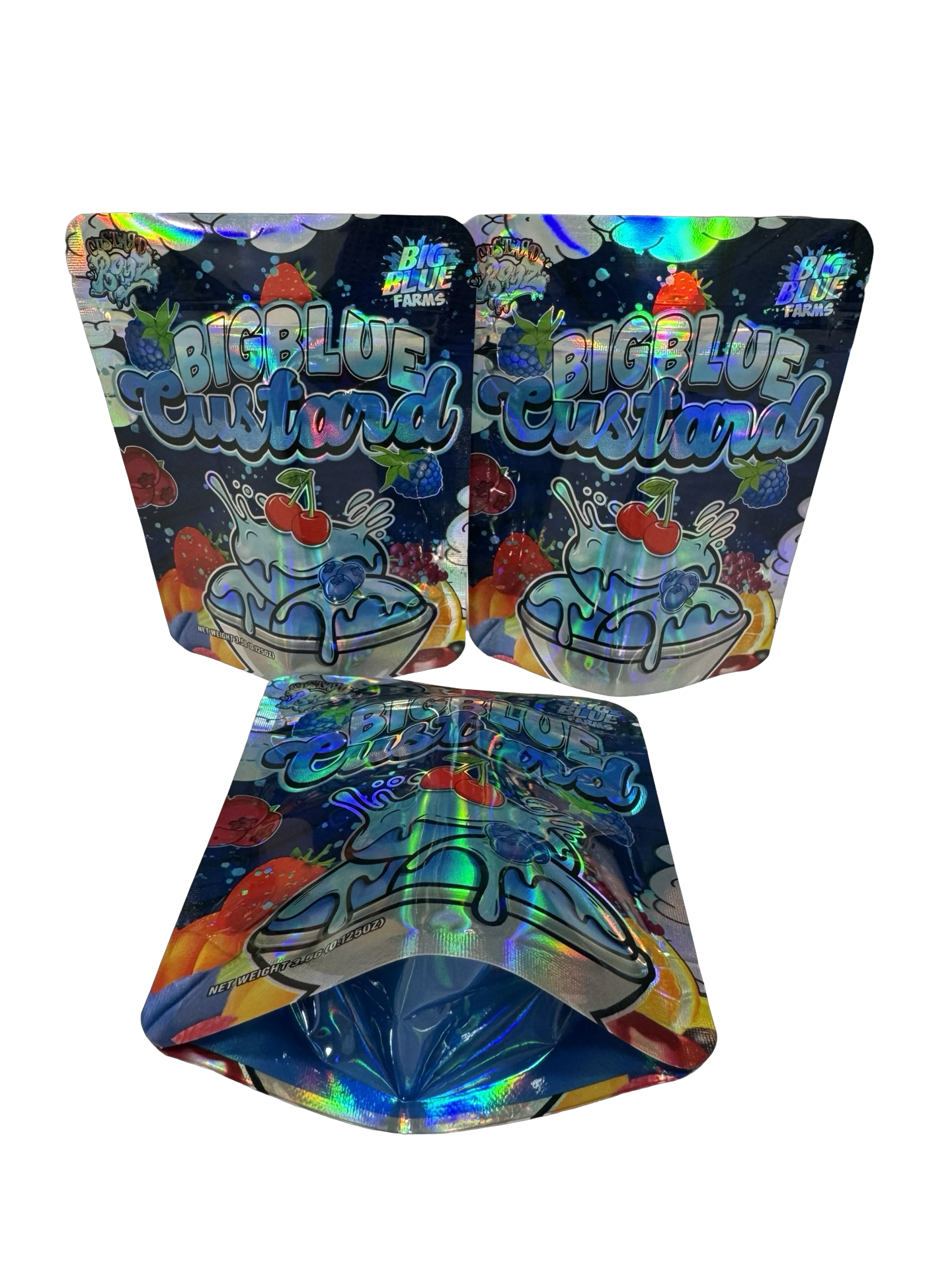 Big Blue Custard Mylar Bags 3.5g Big Blue Farms