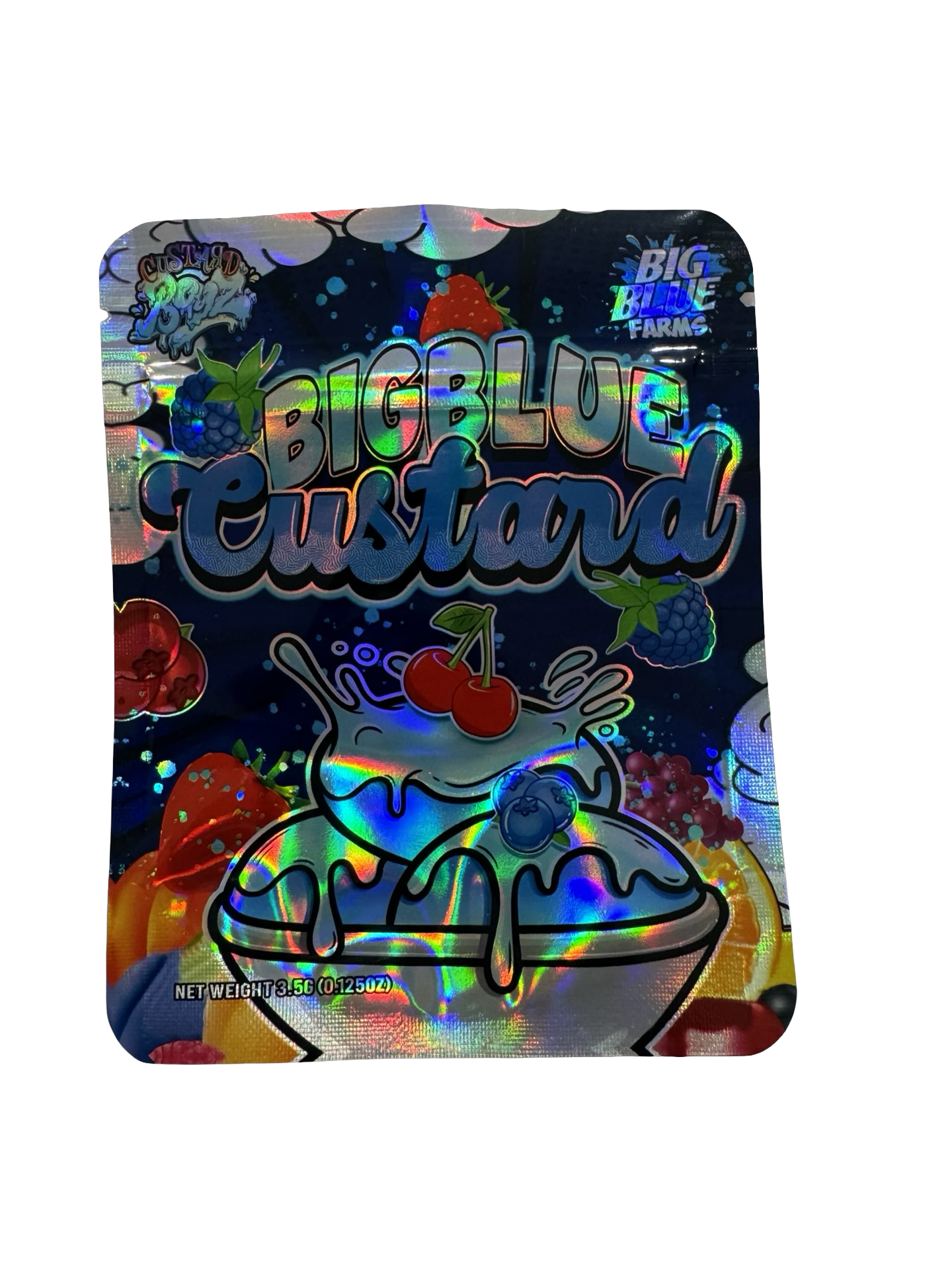 Big Blue Custard Mylar Bags 3.5g Big Blue Farms Big Blue Custard Mylar Bags 3.5g Big Blue Farms
