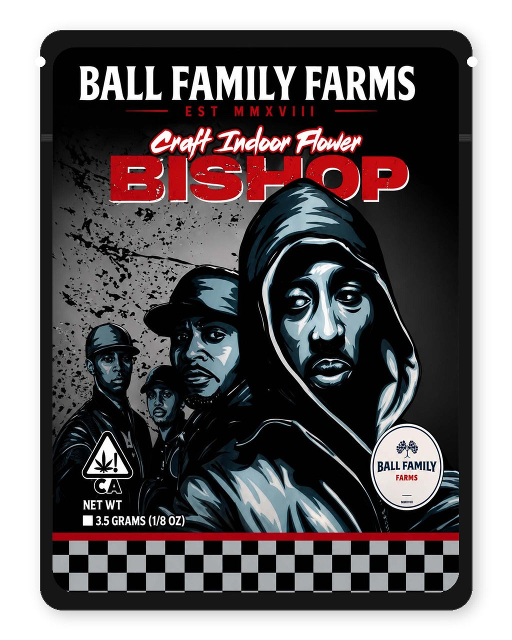 Bishop 3.5g Mylar Sticker Bags Ball Family Farms Bishop 3.5g Mylar Sticker Bags Ball Family Farms