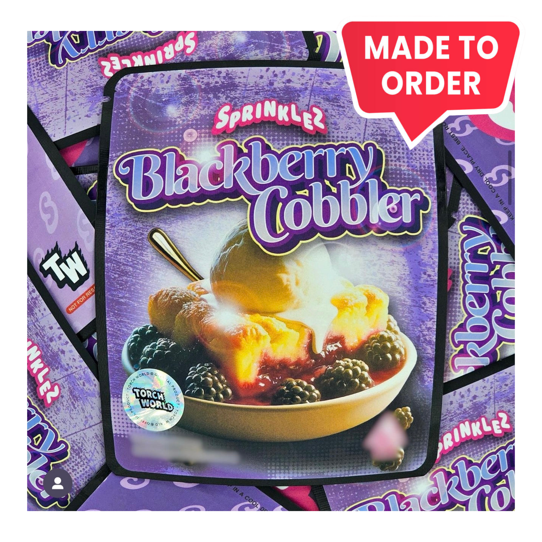 Blackberry Cobbler 3.5g Mylar Bags Sprinklez Torch World