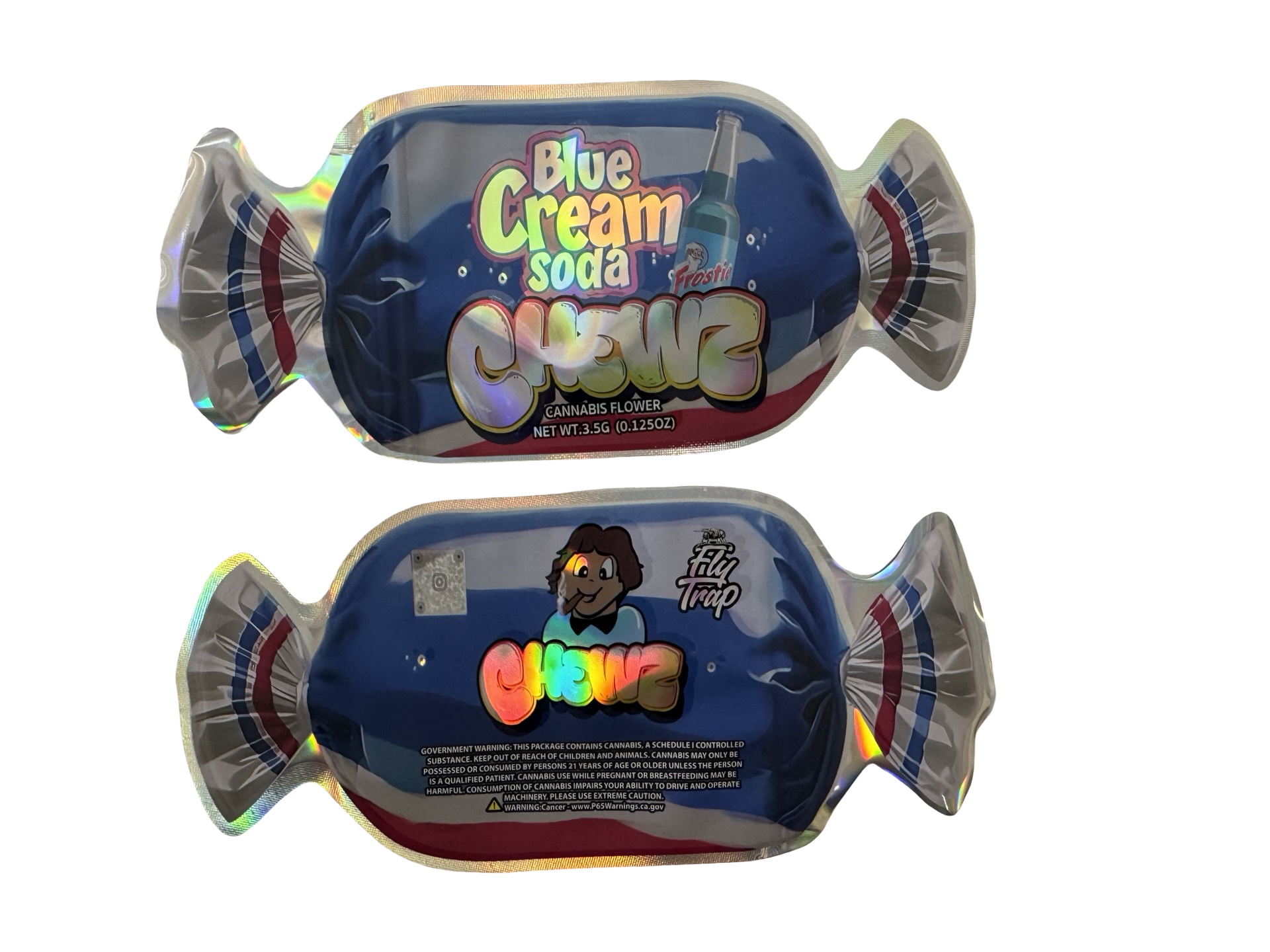 Blue Cream Soda Chewz 3.5g Mylar Bags Fly Trap Blue Cream Soda Chewz 3.5g Mylar Bags Fly Trap