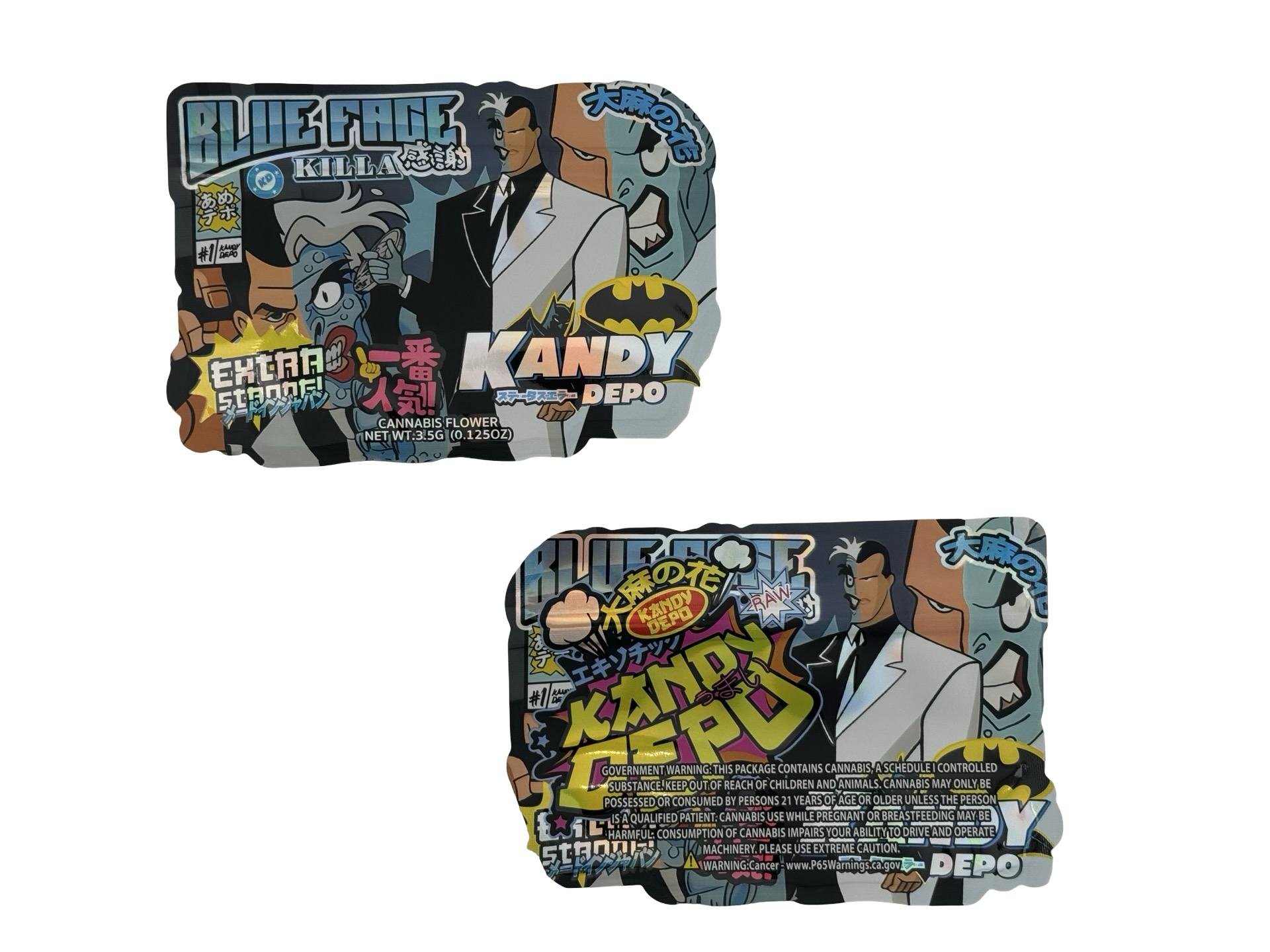 Blue Face Killa Mylar Bags 3.5g Kandy Depo