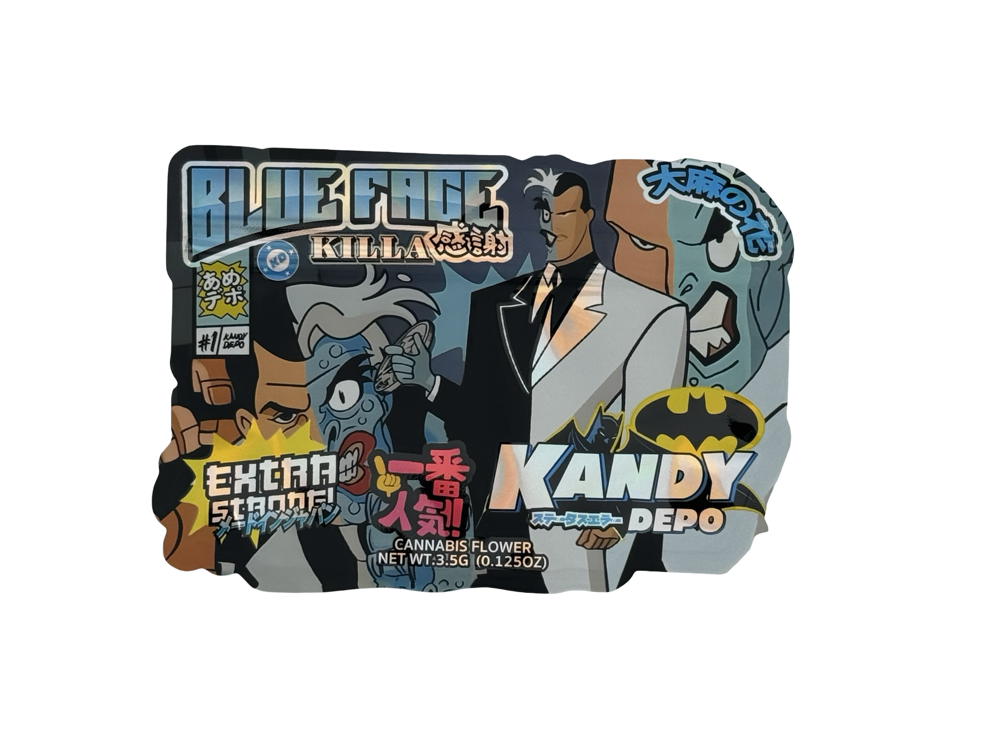 Blue Face Killa Mylar Bags 3.5g Kandy Depo Blue Face Killa Mylar Bags 3.5g Kandy Depo