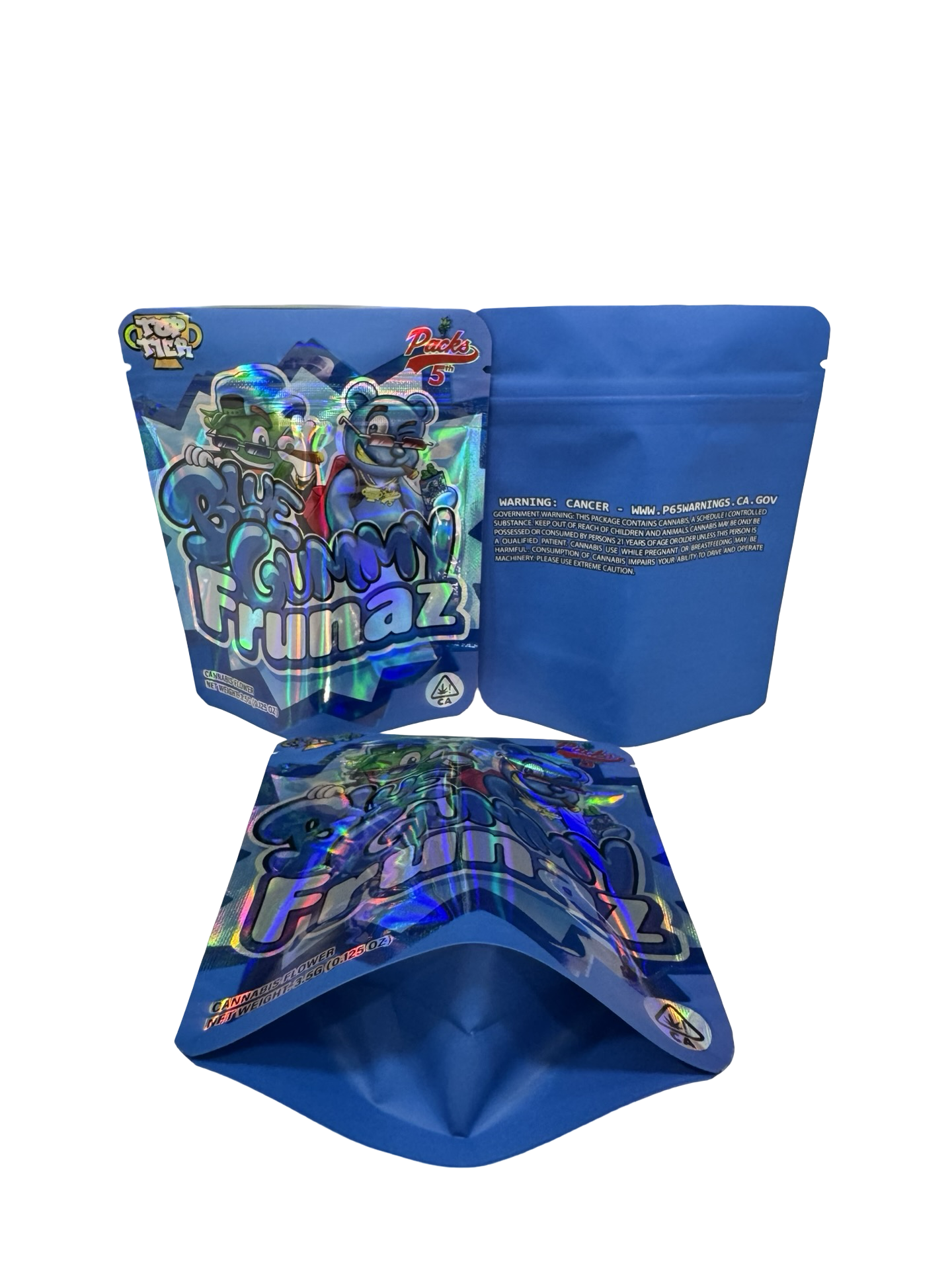 Blue Gummy Frunaz 3.5g Mylar Bags Top Tier Blue Gummy Frunaz 3.5g Mylar Bags Top Tier