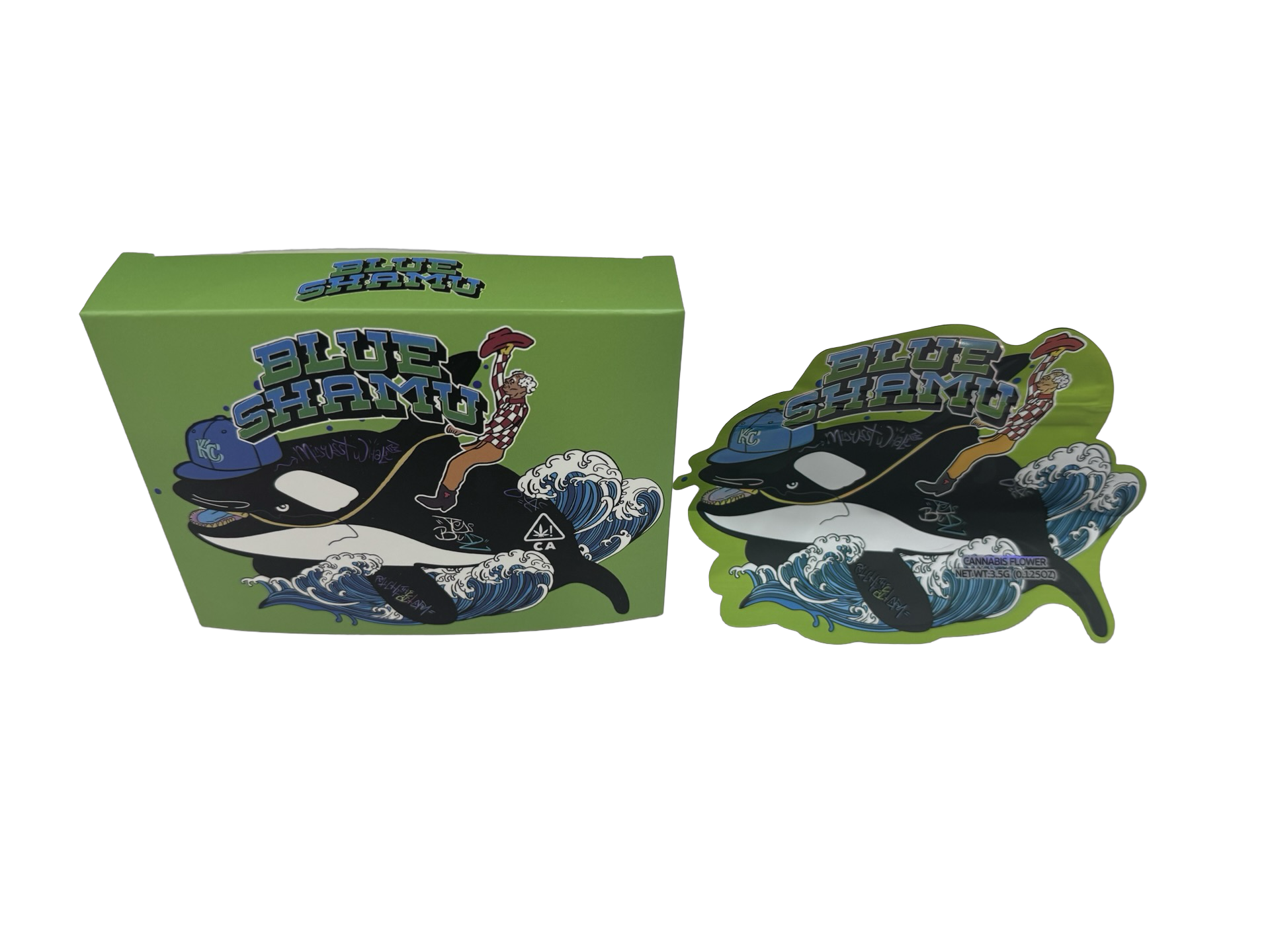 Blue Shamu 3.5g Mylar Bags & Boxes Teds Budz Blue Shamu 3.5g Mylar Bags & Boxes Teds Budz